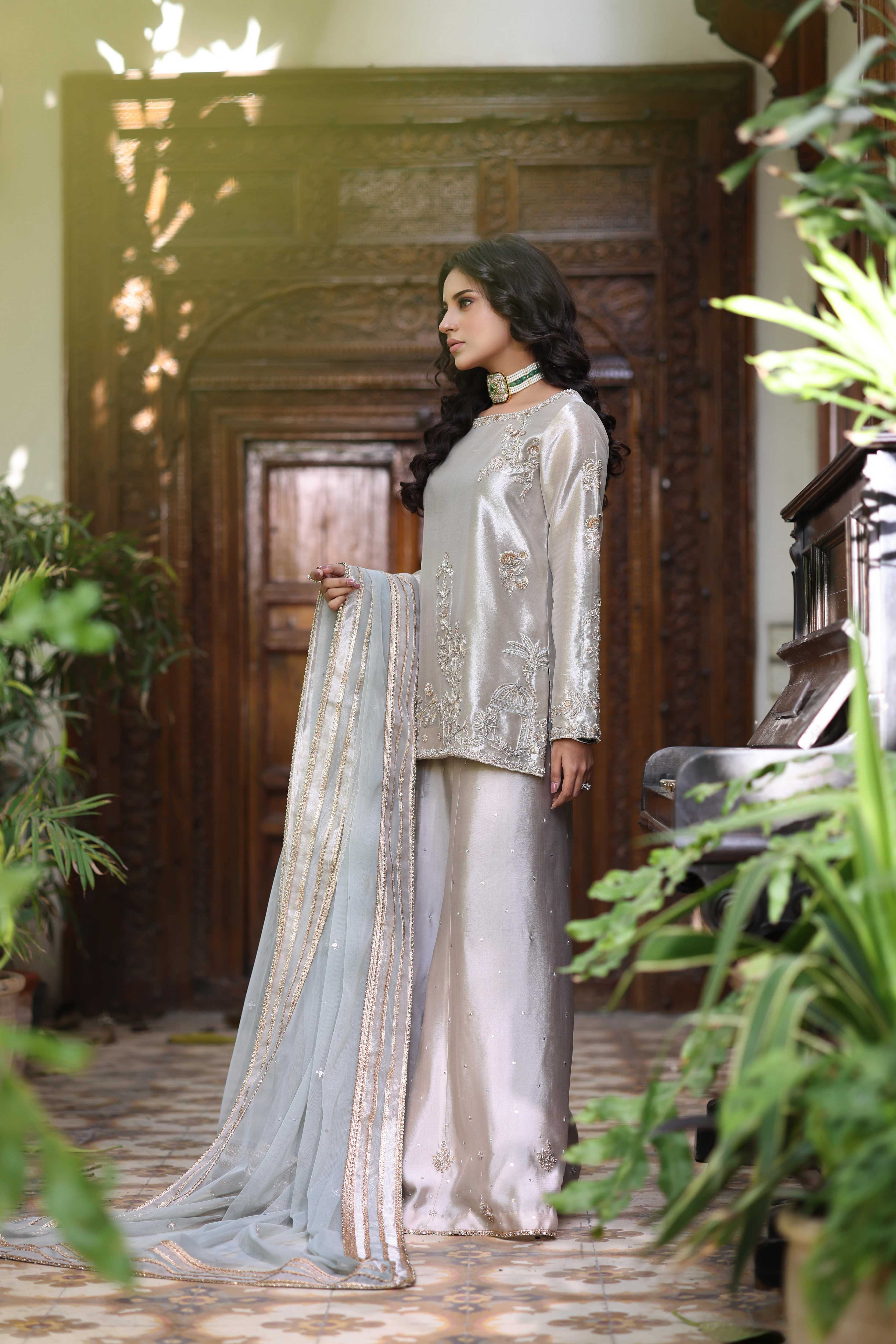 Wine Gold Tissue Pallazo