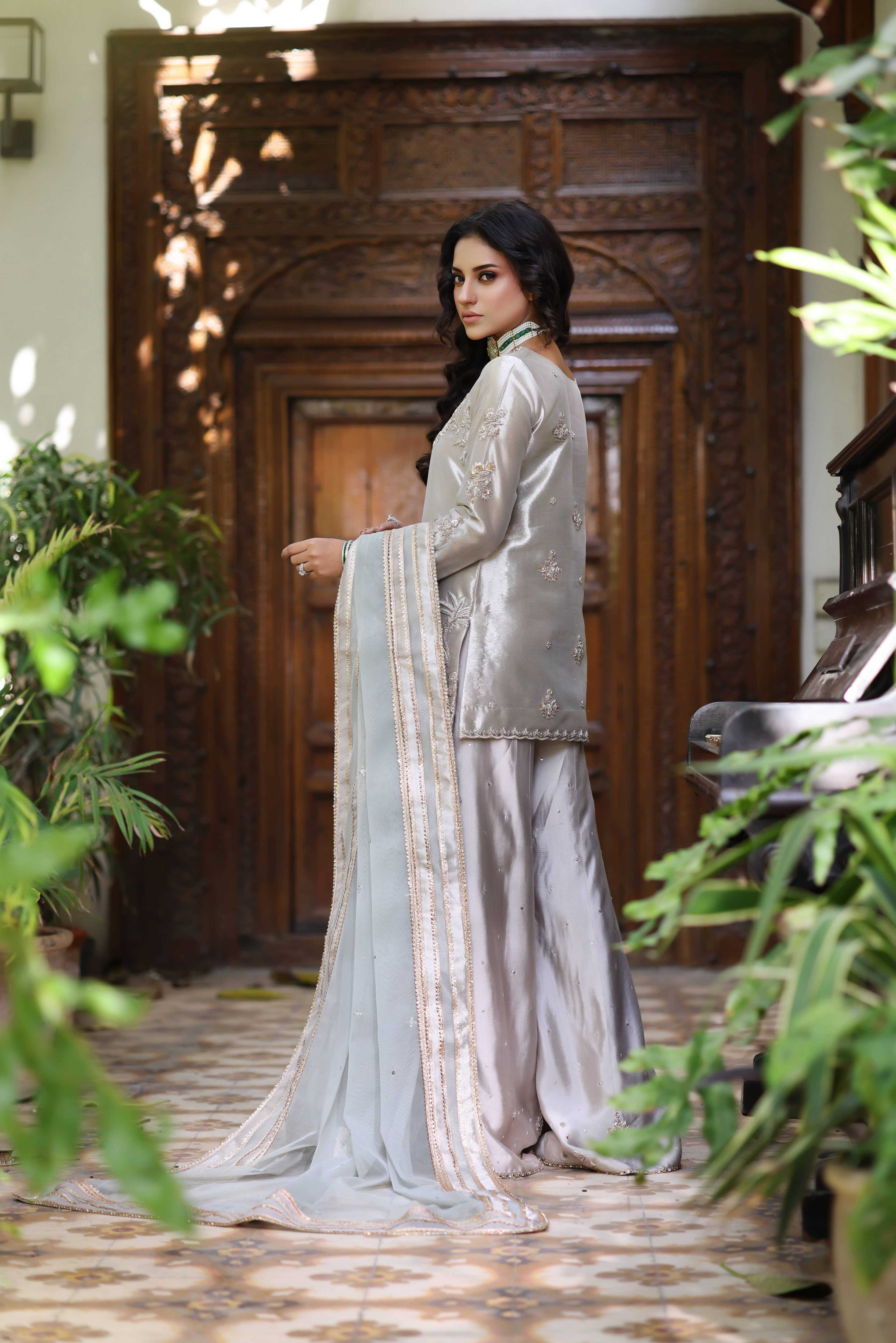 Wine Gold Tissue Pallazo