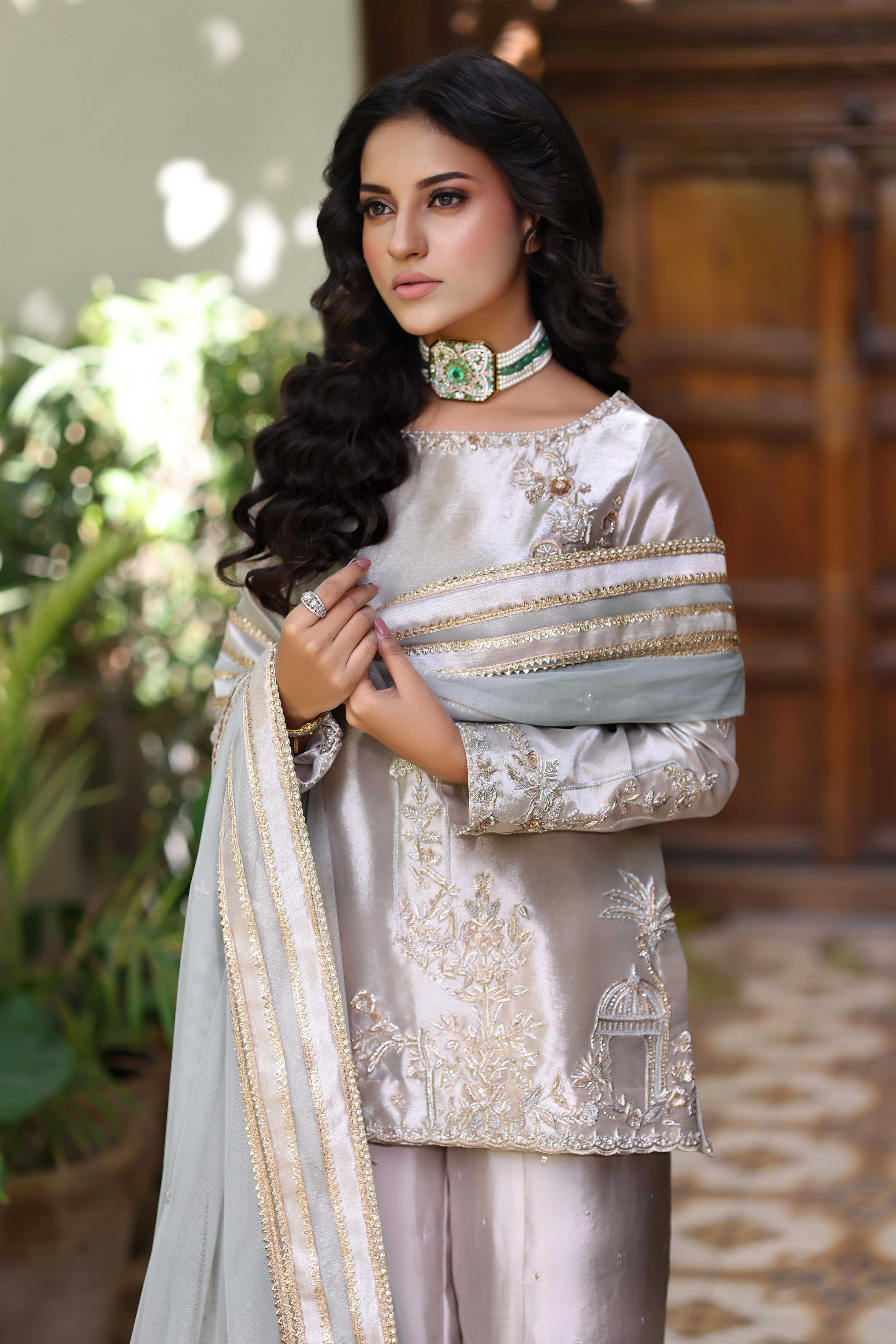 Wine Gold Tissue Pallazo