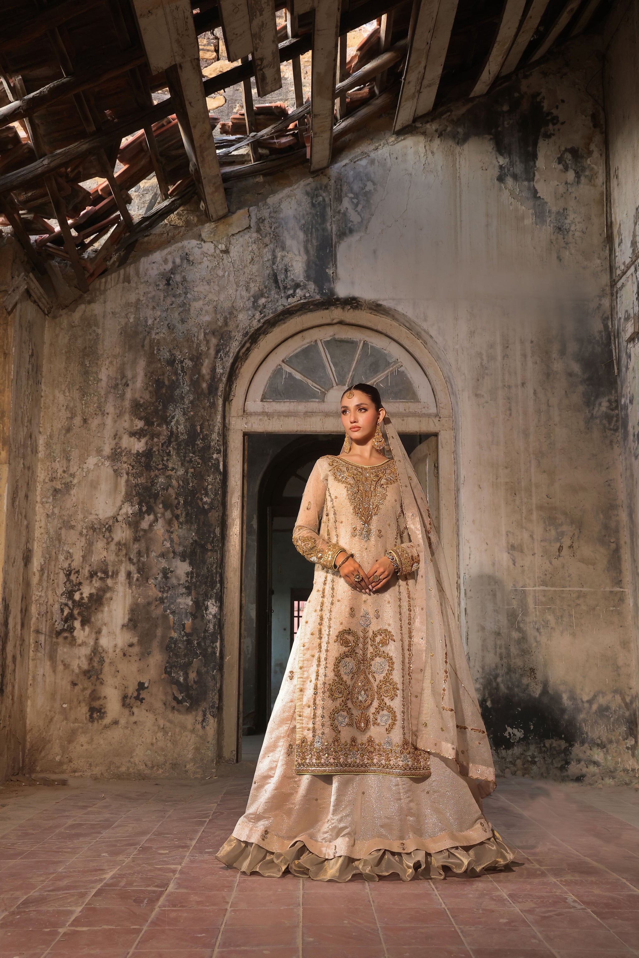 Wahajmkhan | Eden wedding Formals | GOLD GHARARA SUIT main image 1