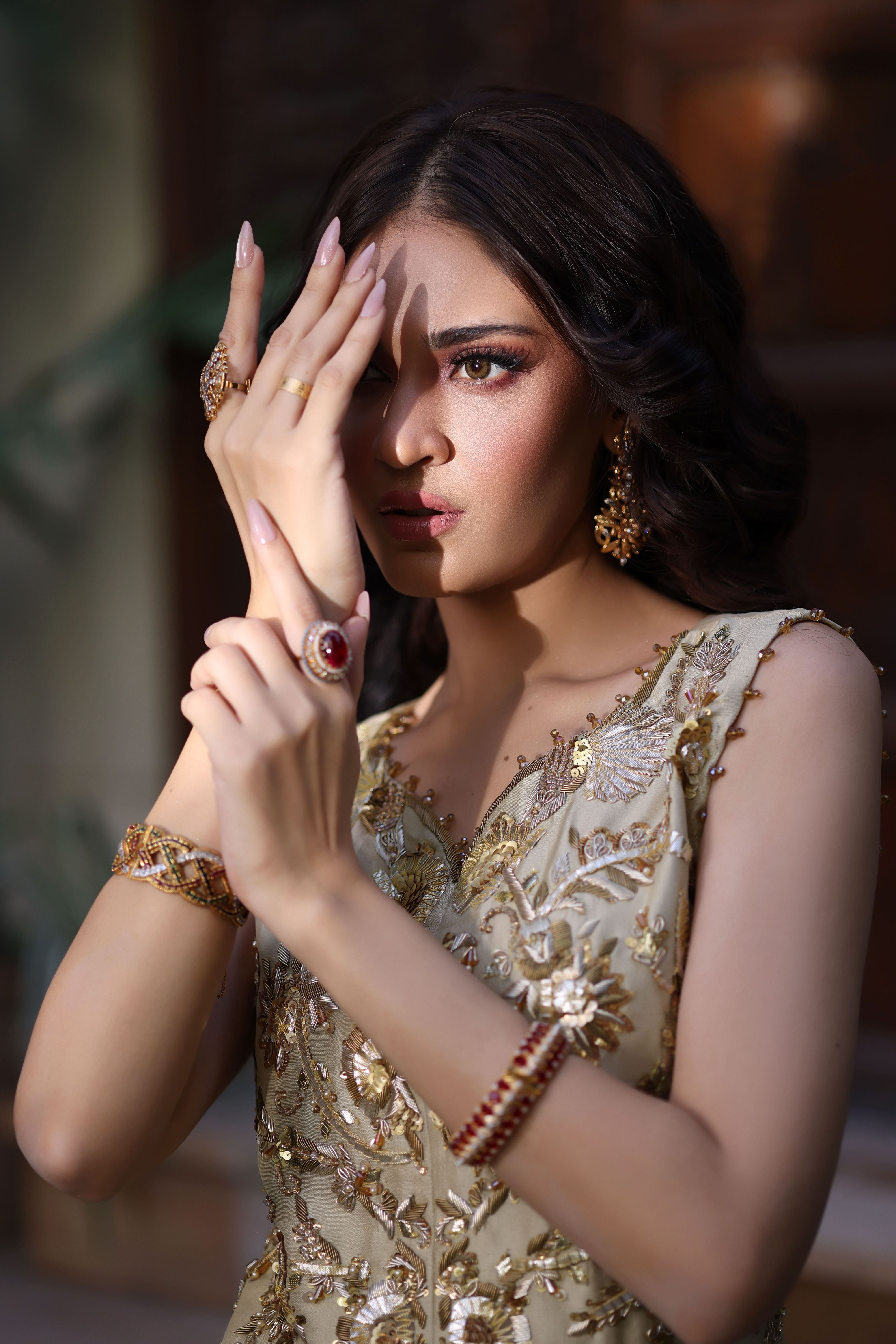 Gold Mermaid Nur Lehnga