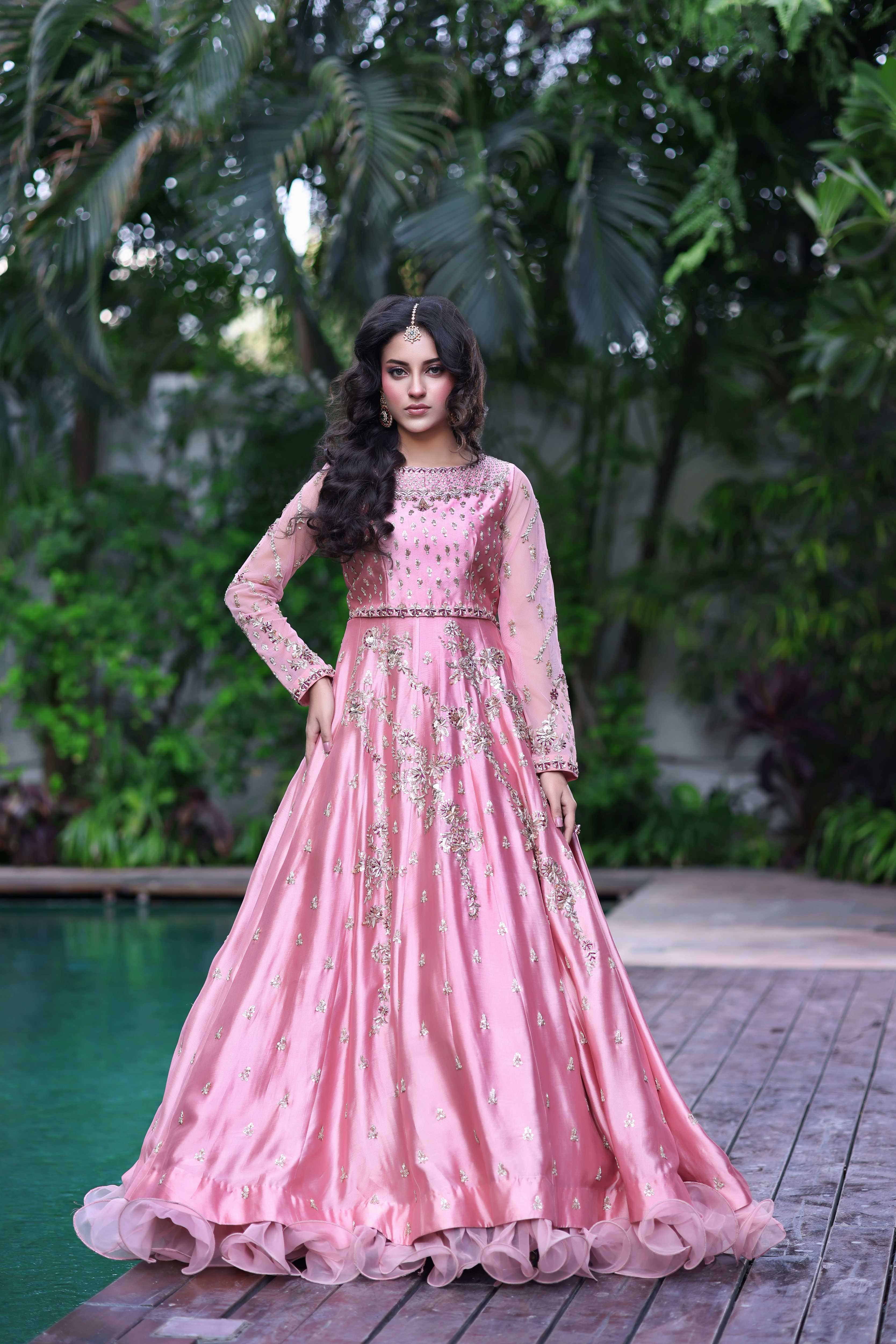 Blush Pink & Magenta Choli Lehnga Nur Set