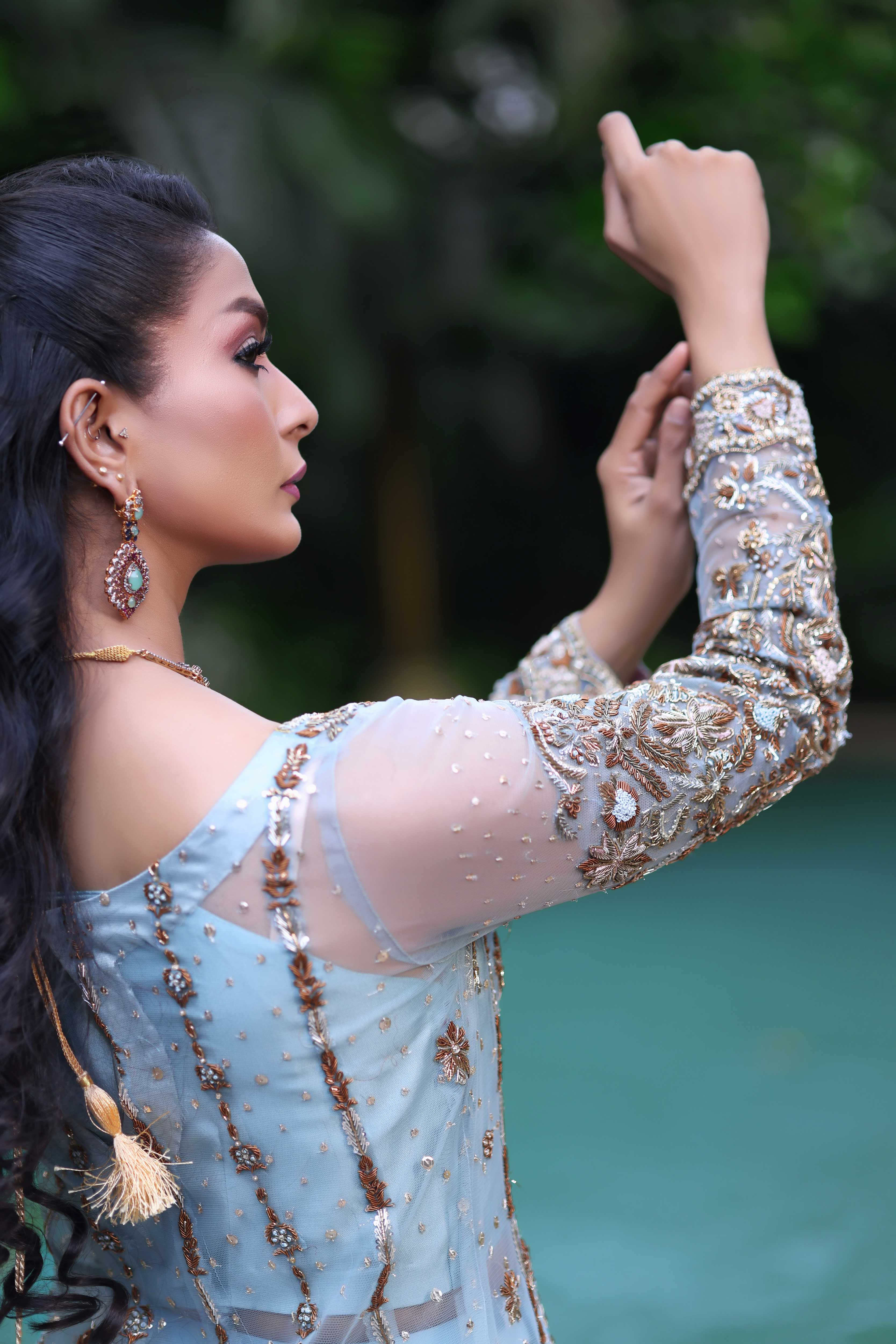 Ferozi French Net Nur Anarkali