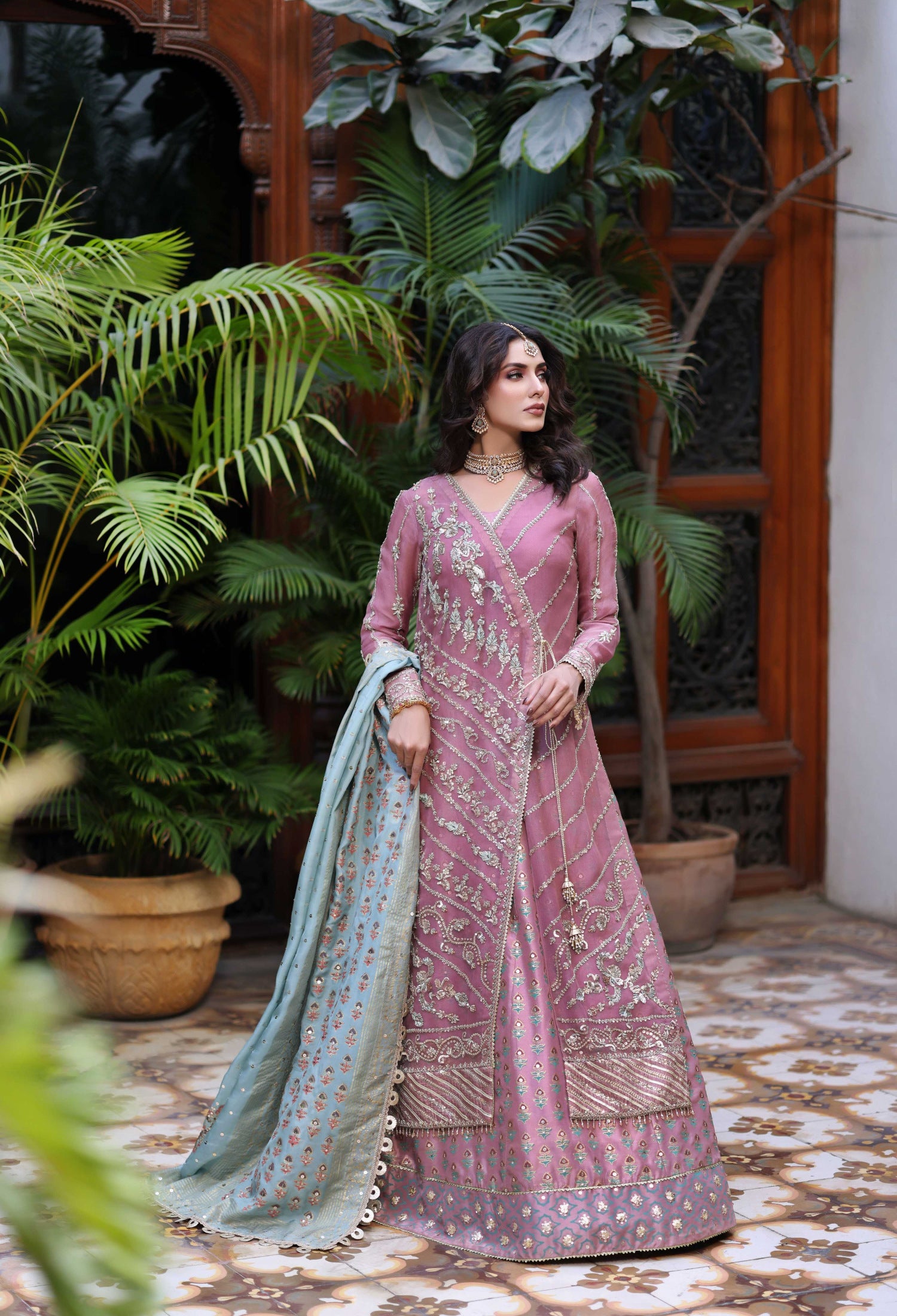 Pale Pink Angarkha Nur Jacket