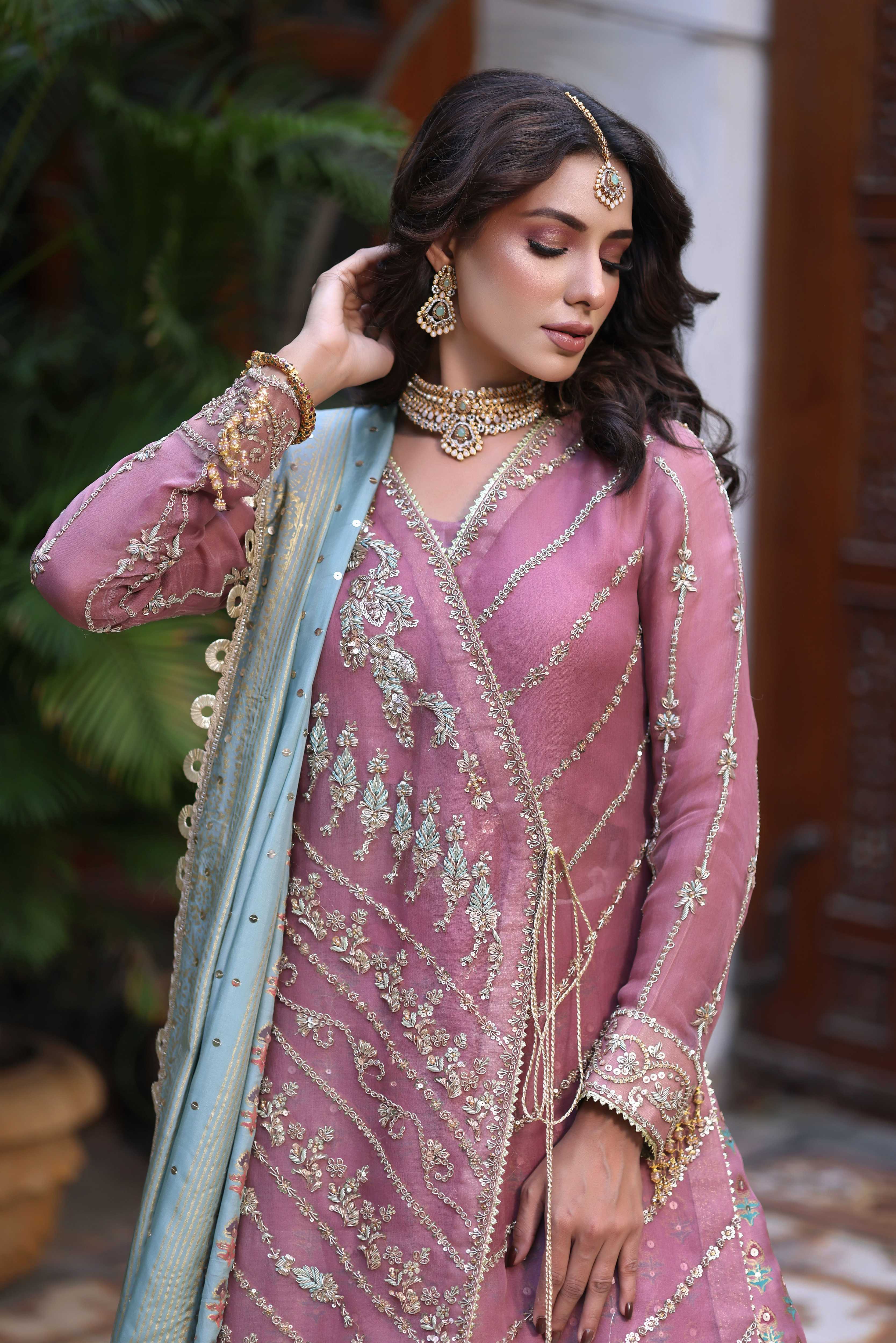 Pale Pink Angarkha Nur Jacket