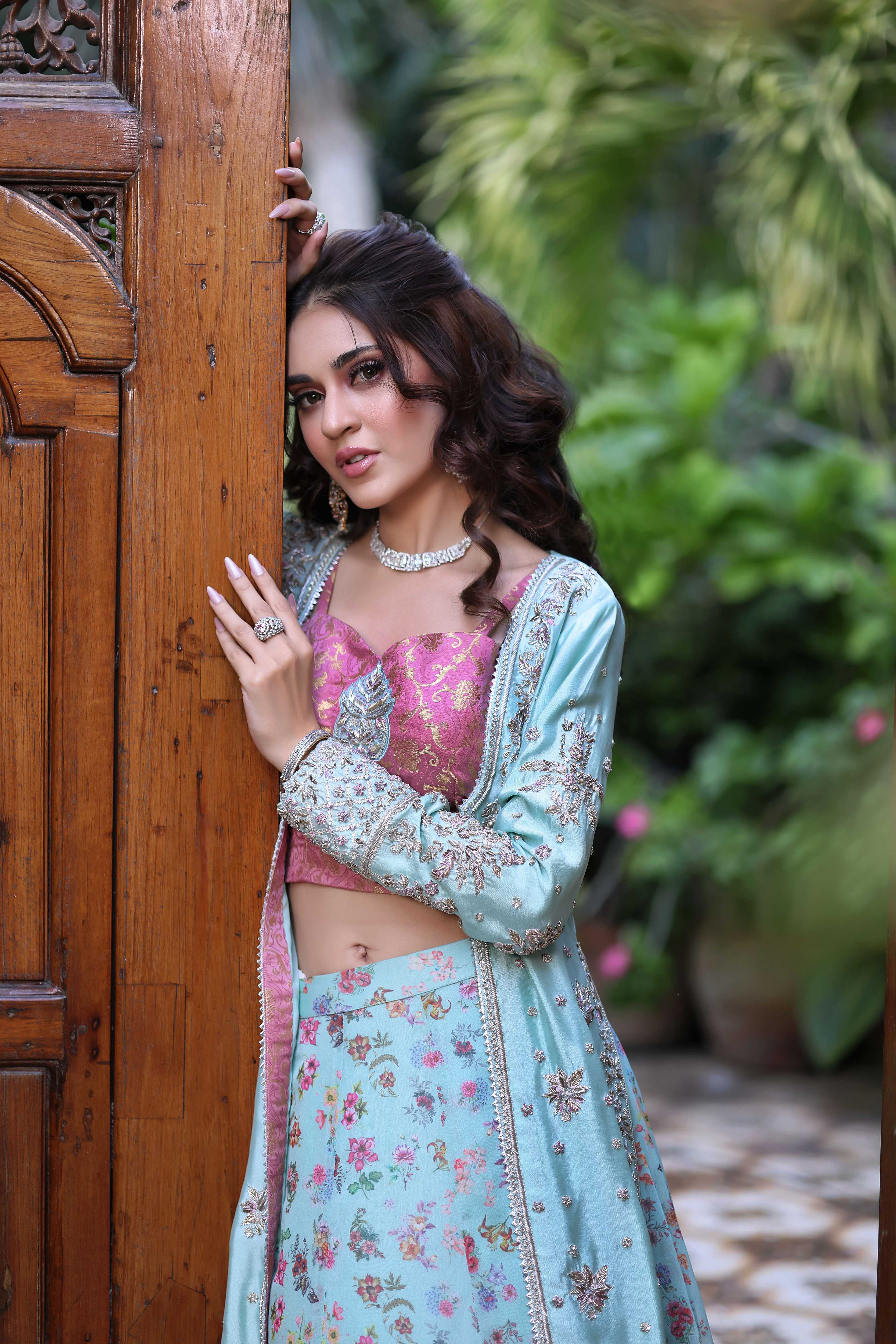 Sea Ferozi Sheesha Jacket Nur Set