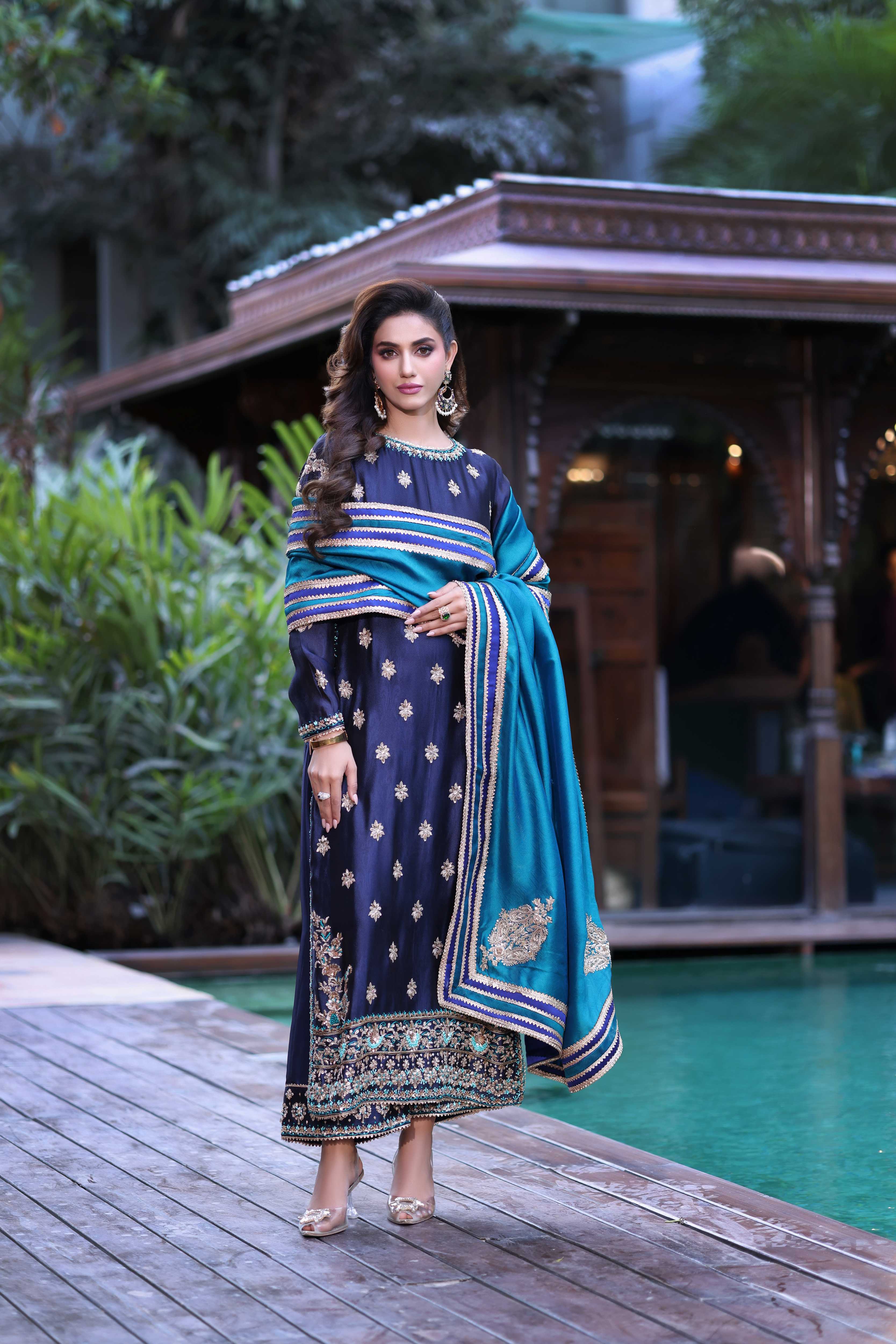 Midnight Navy with Teal Nur Set