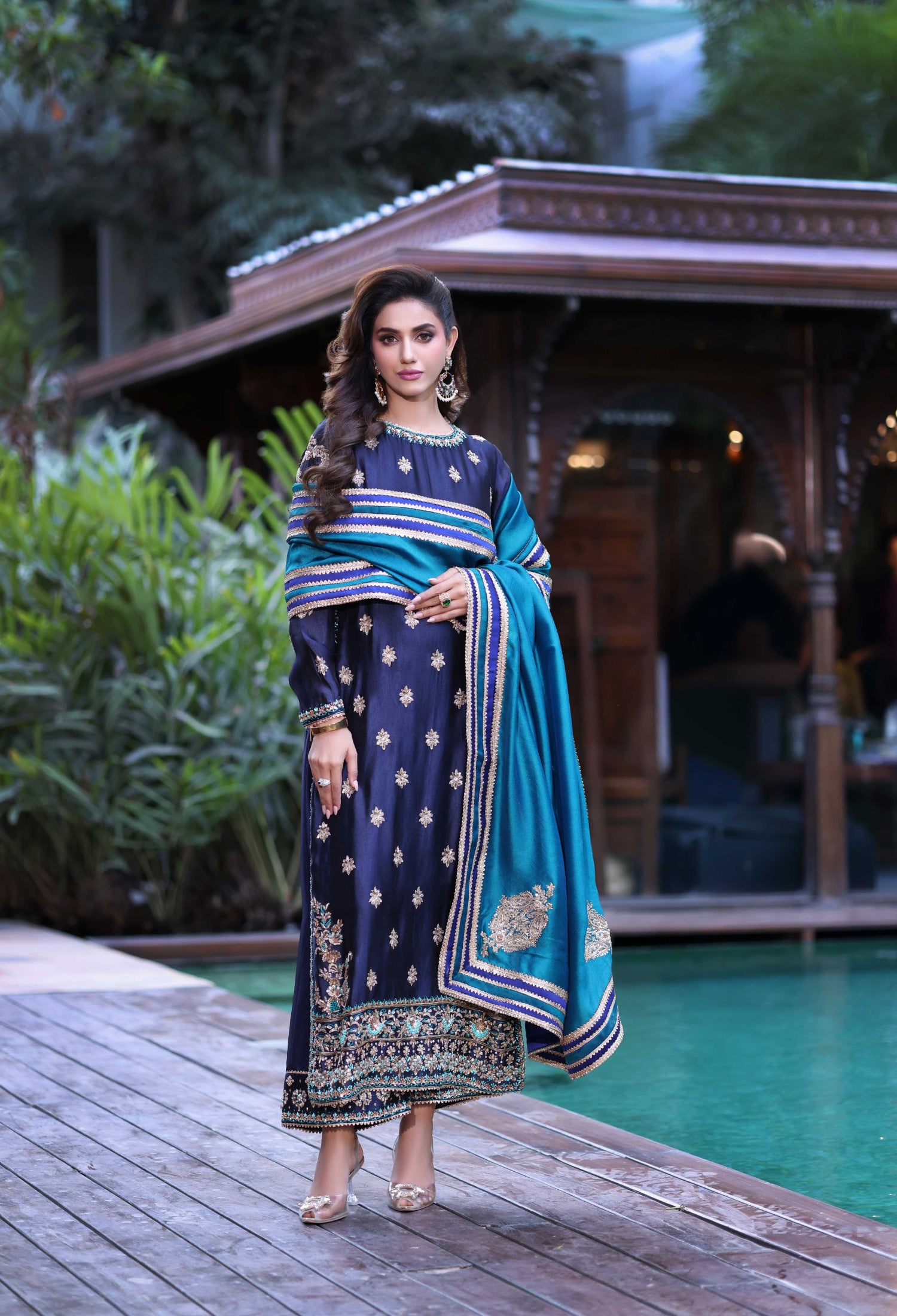 Midnight Navy with Teal Nur Set