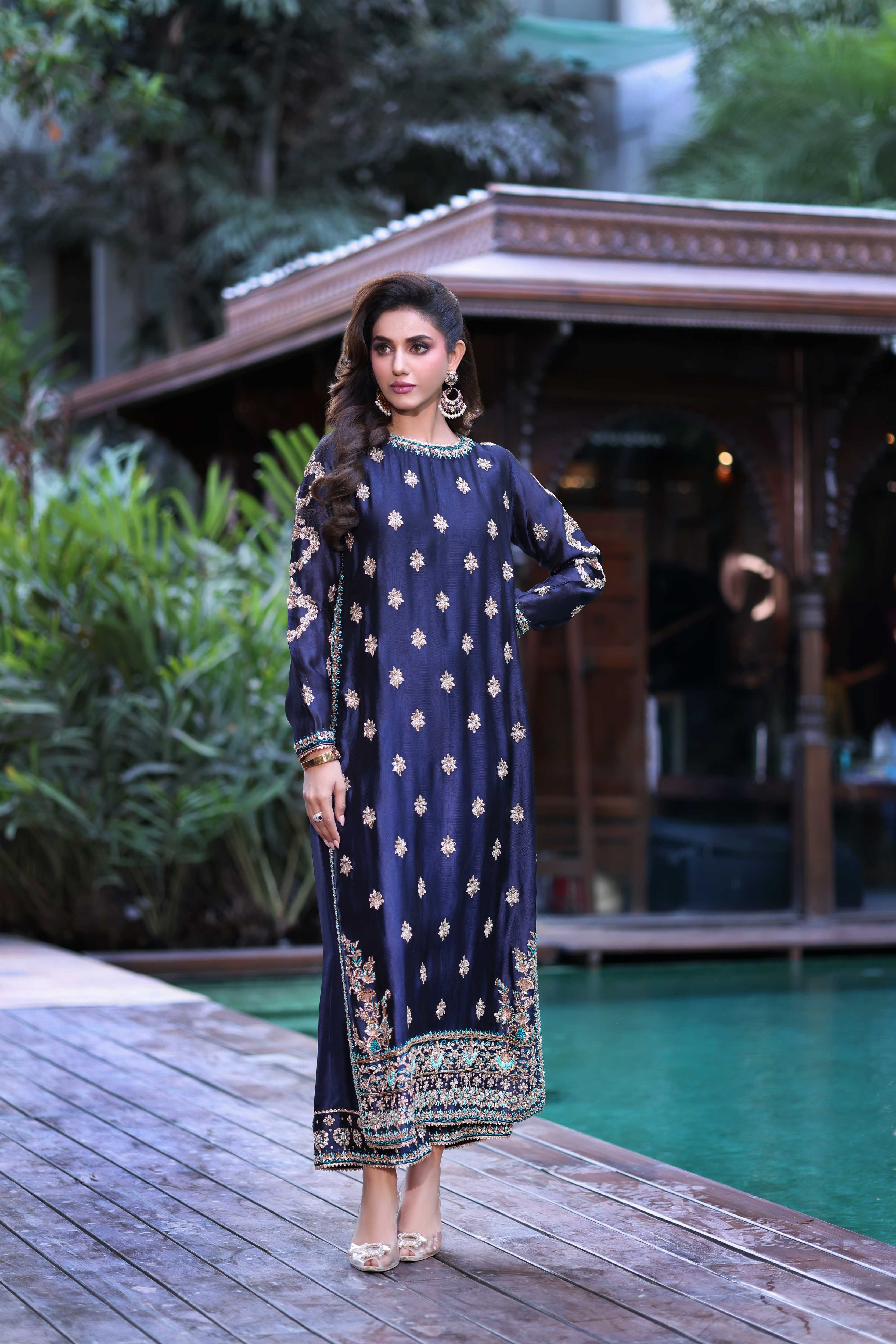 Midnight Navy with Teal Nur Set