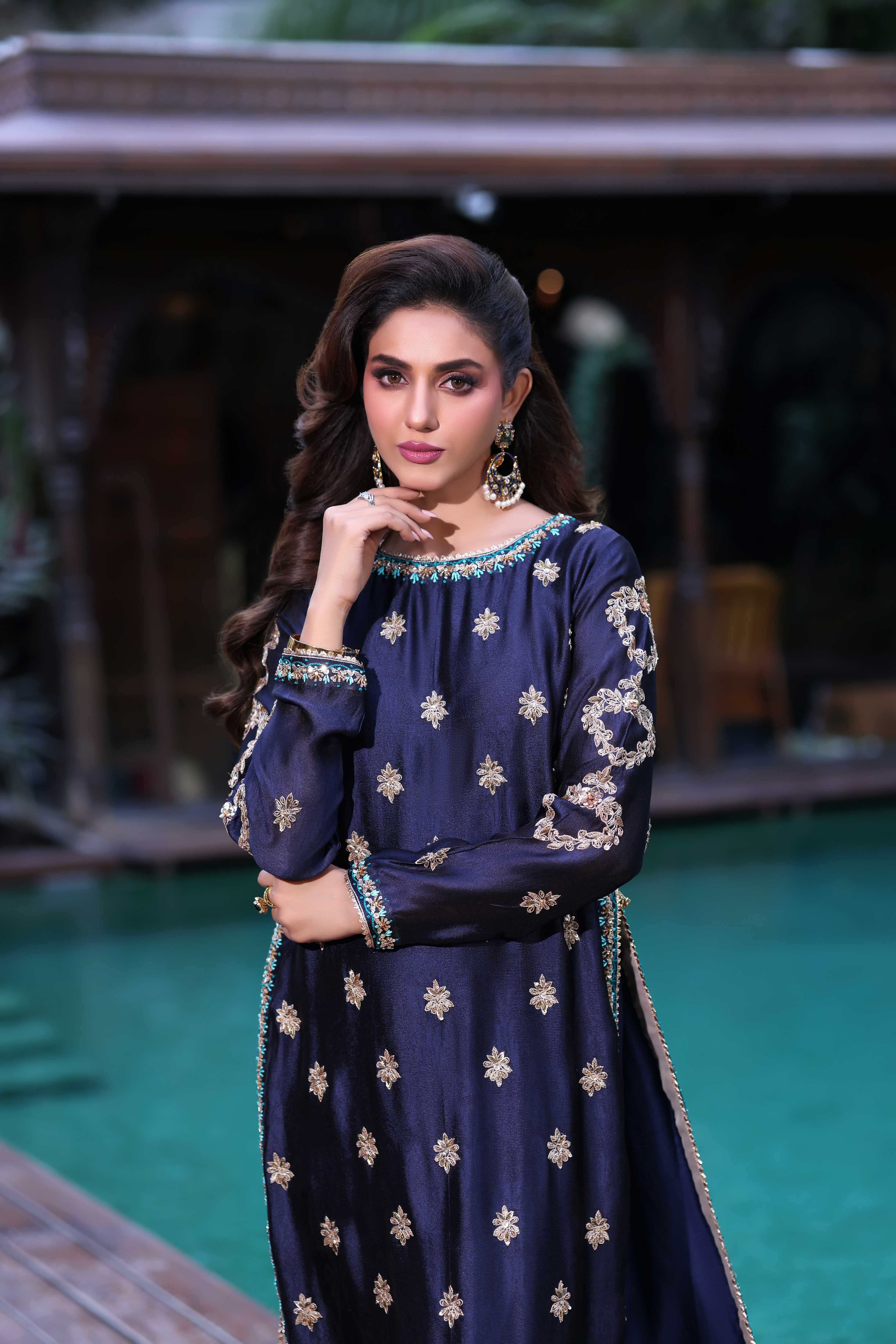 Midnight Navy with Teal Nur Set