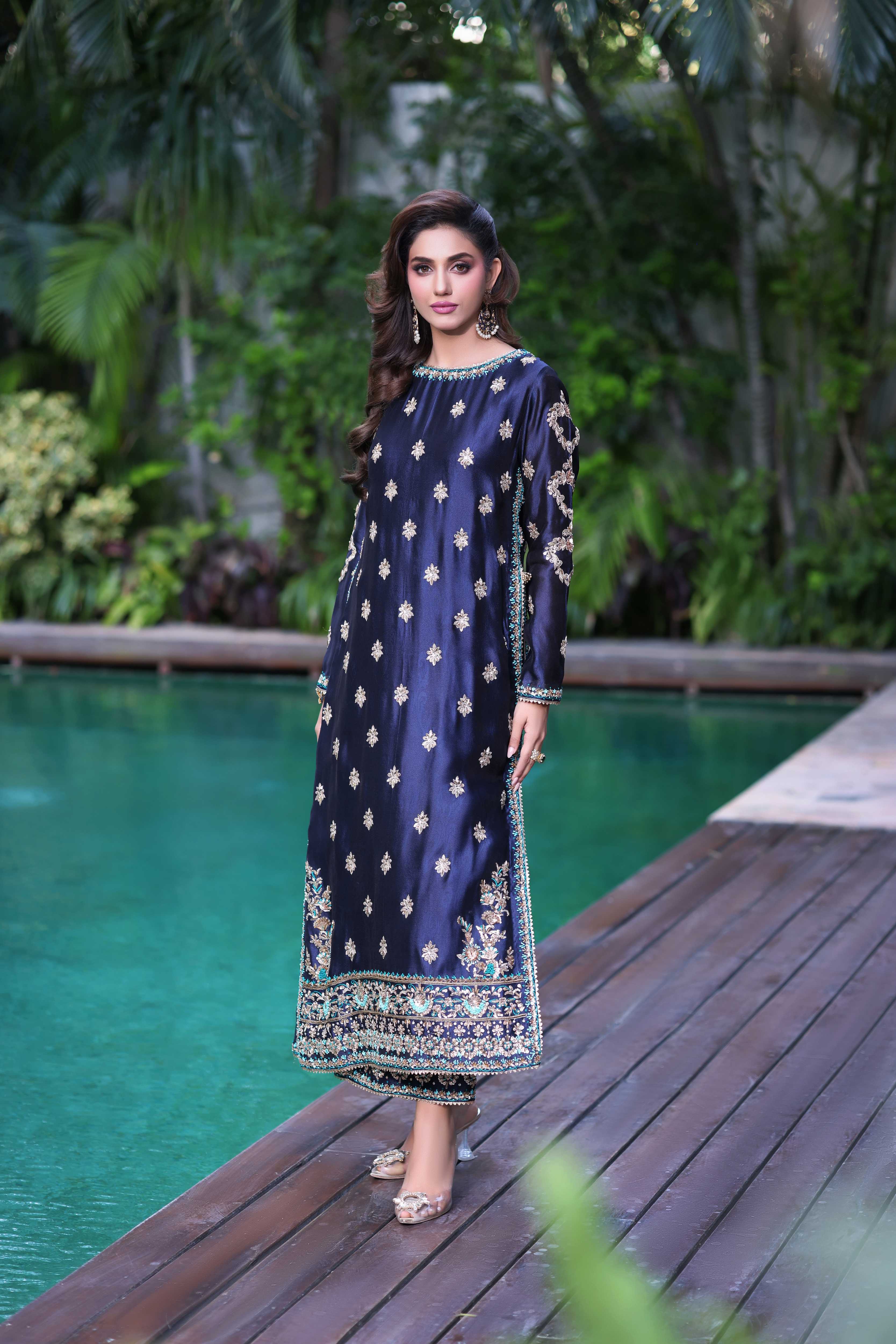 Midnight Navy with Teal Nur Set