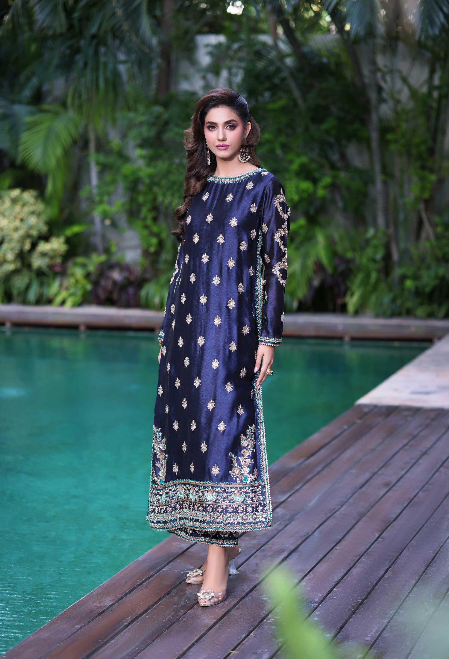 Midnight Navy with Teal Nur Set