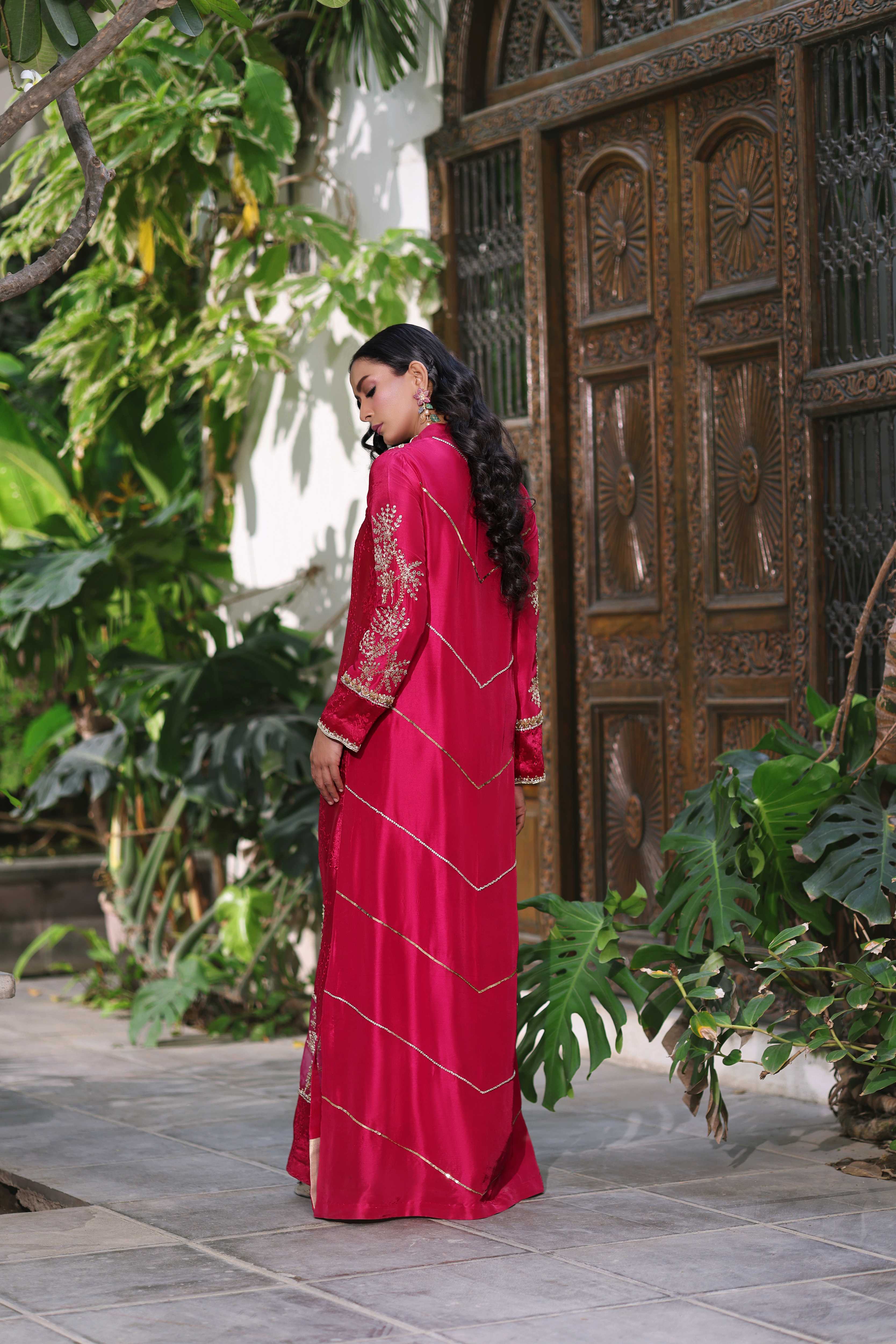 Magenta Nur Kaftan Set