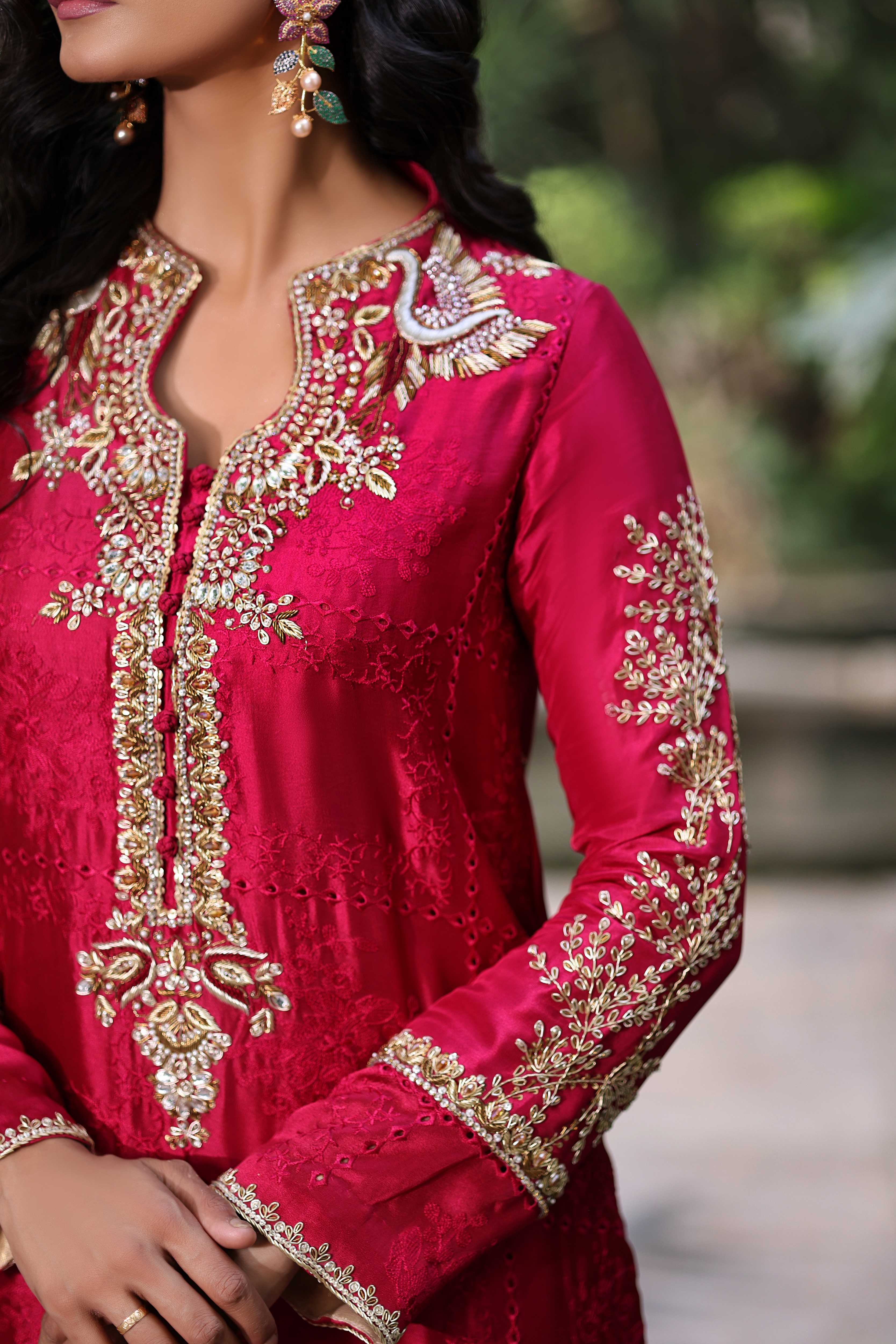 Magenta Nur Kaftan Set