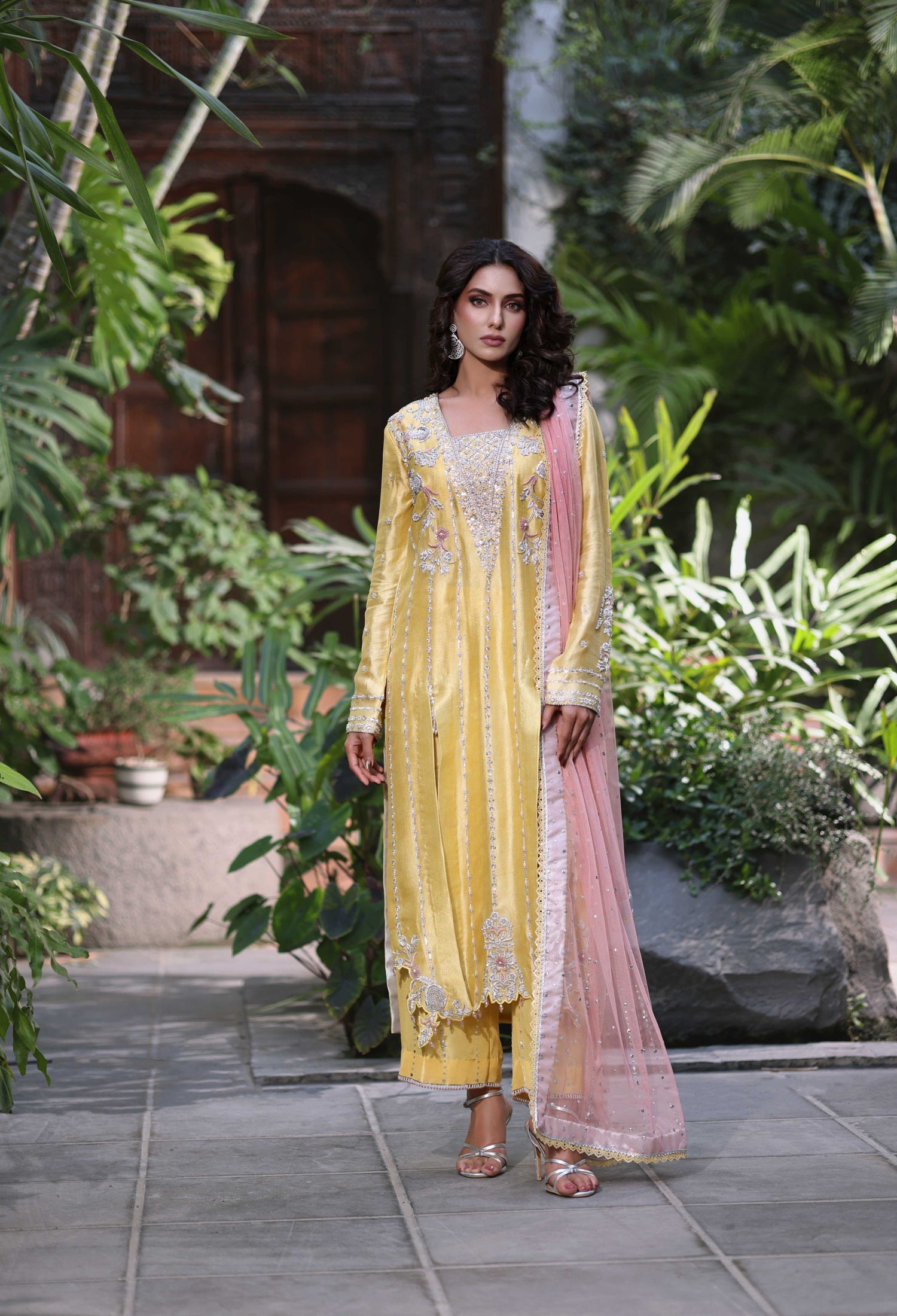 Luminous Yellow with Blush Pink Ensemble