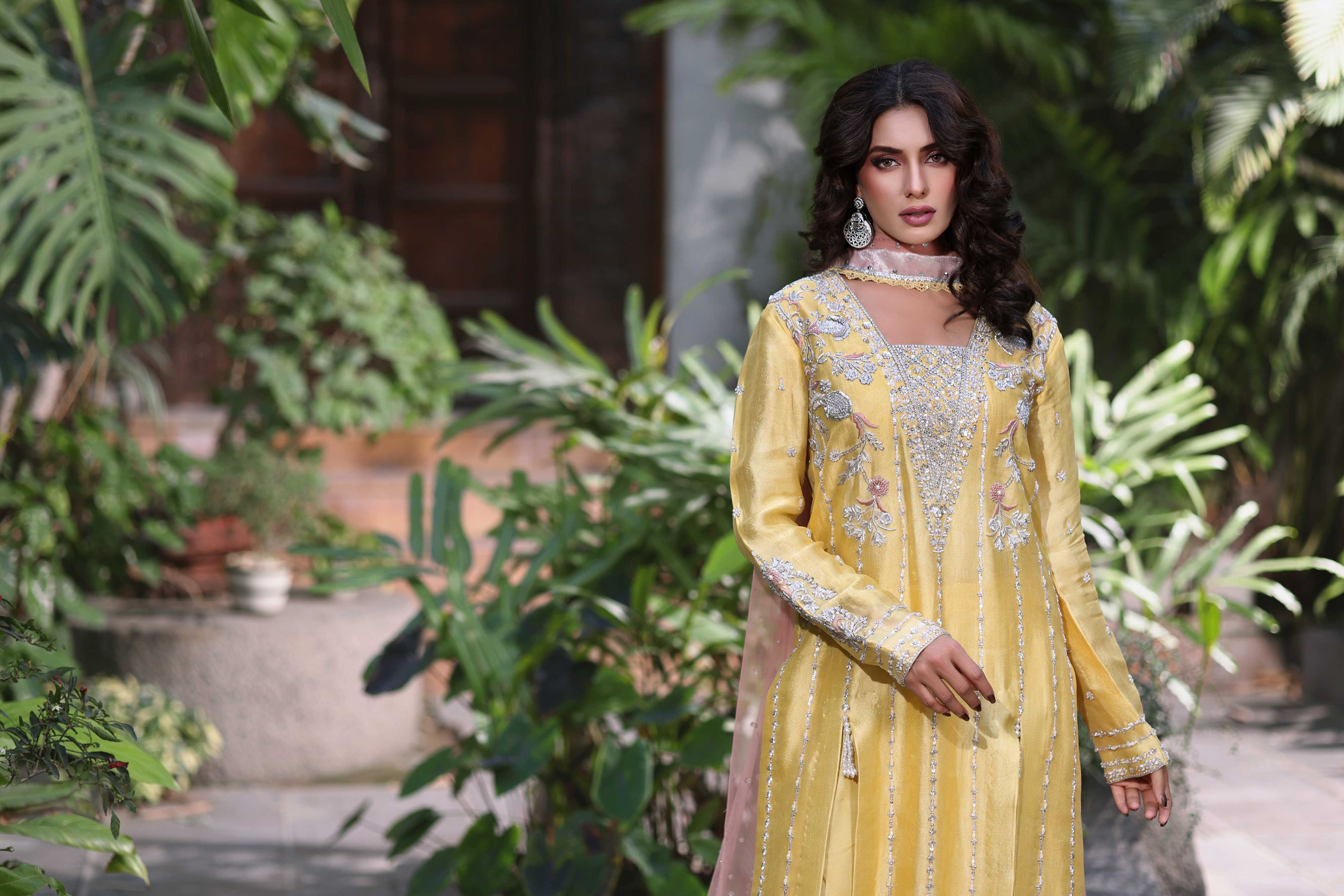 Luminous Yellow with Blush Pink Ensemble