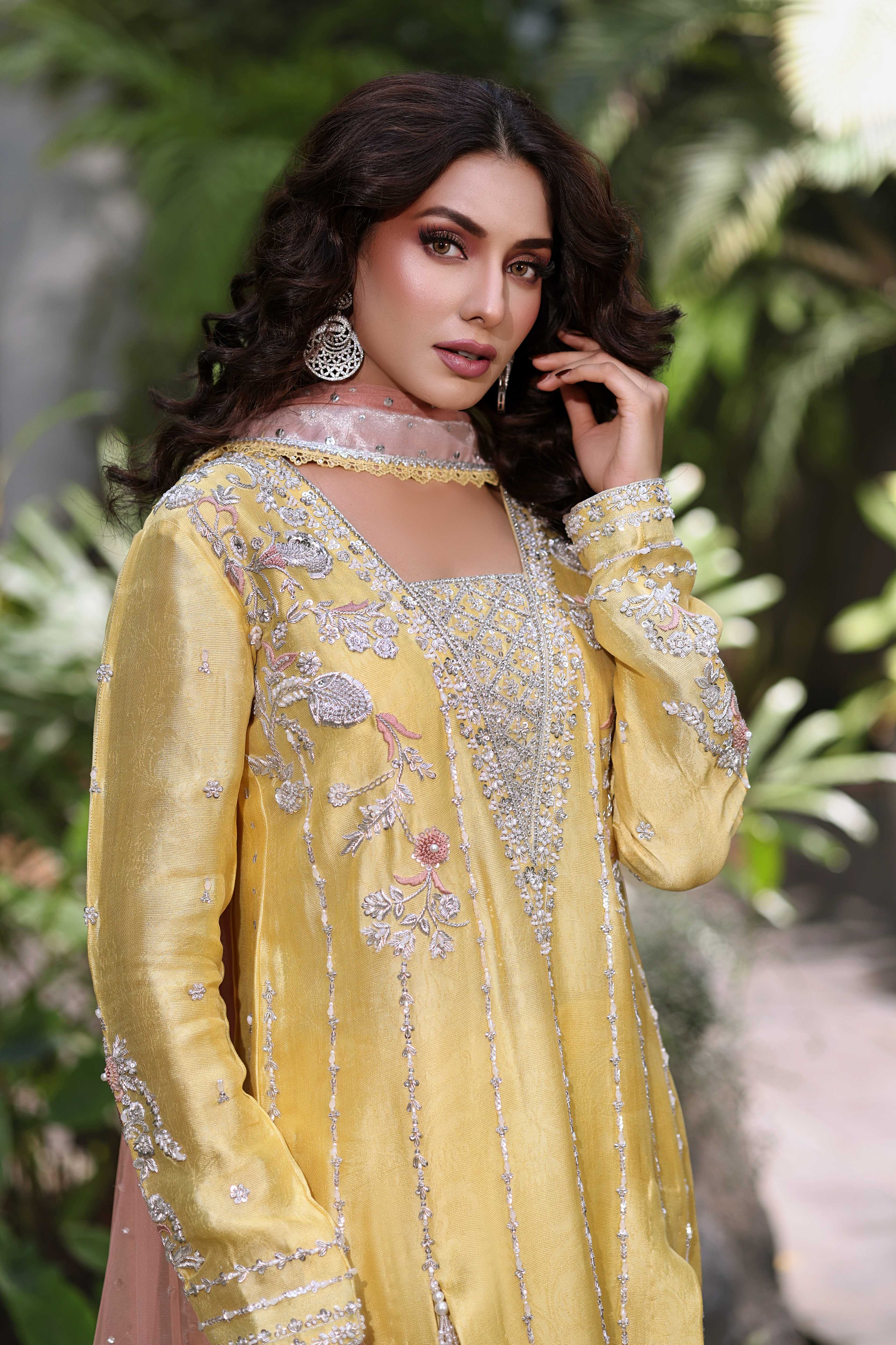 Luminous Yellow with Blush Pink Ensemble