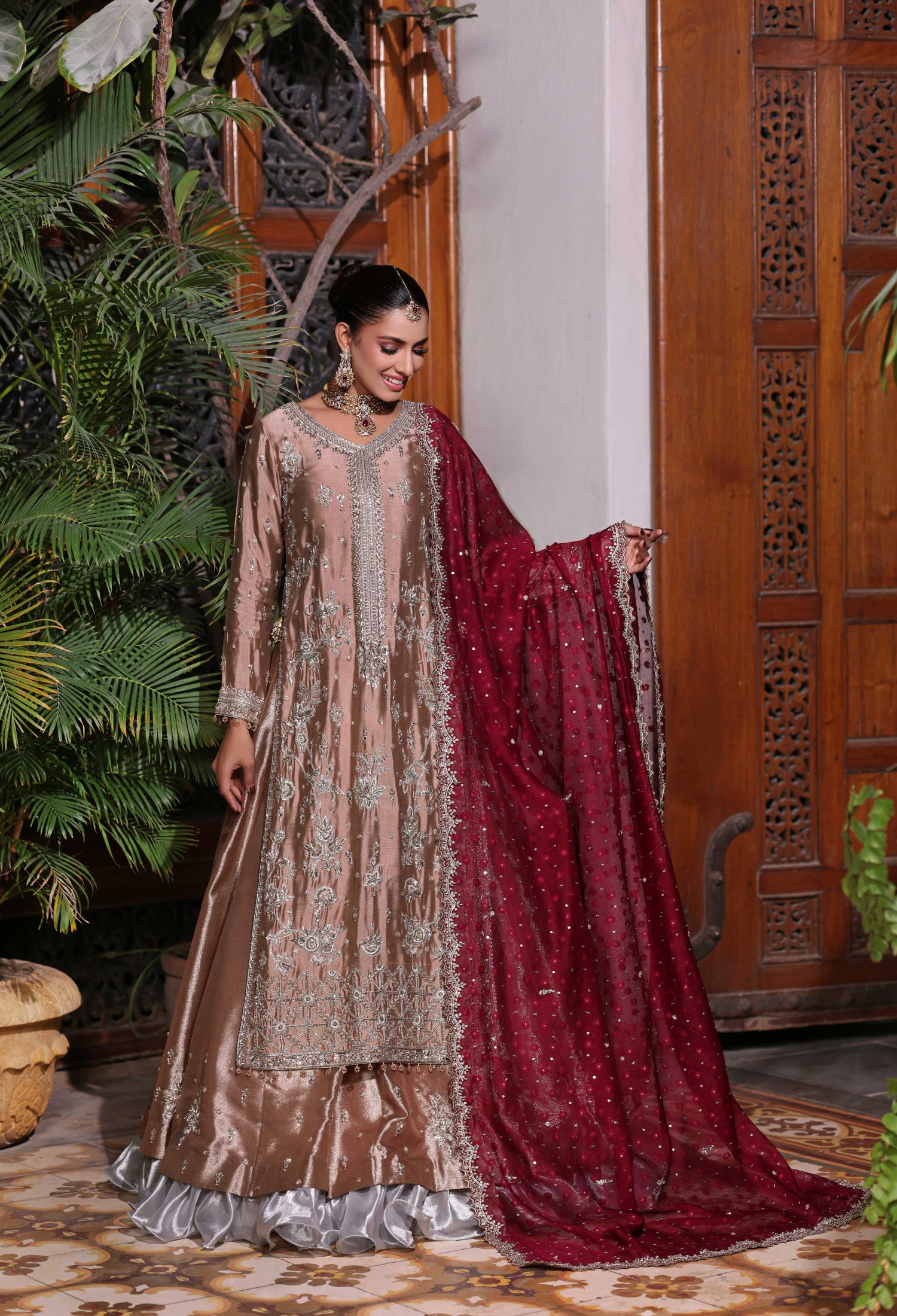 Coffee Maroon Gold Luxe Nur LS