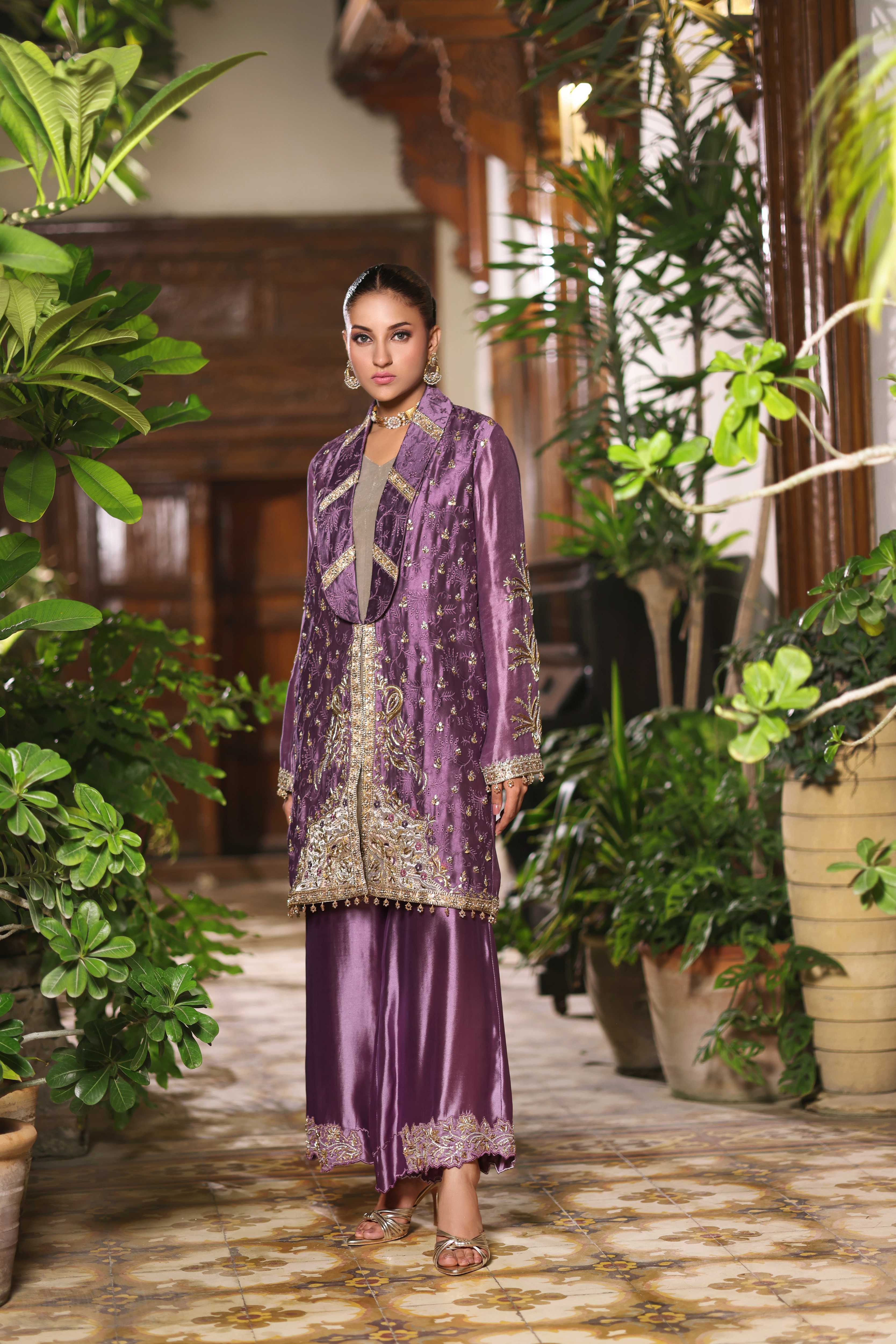 Iridescent Orchid Purple Jacket set