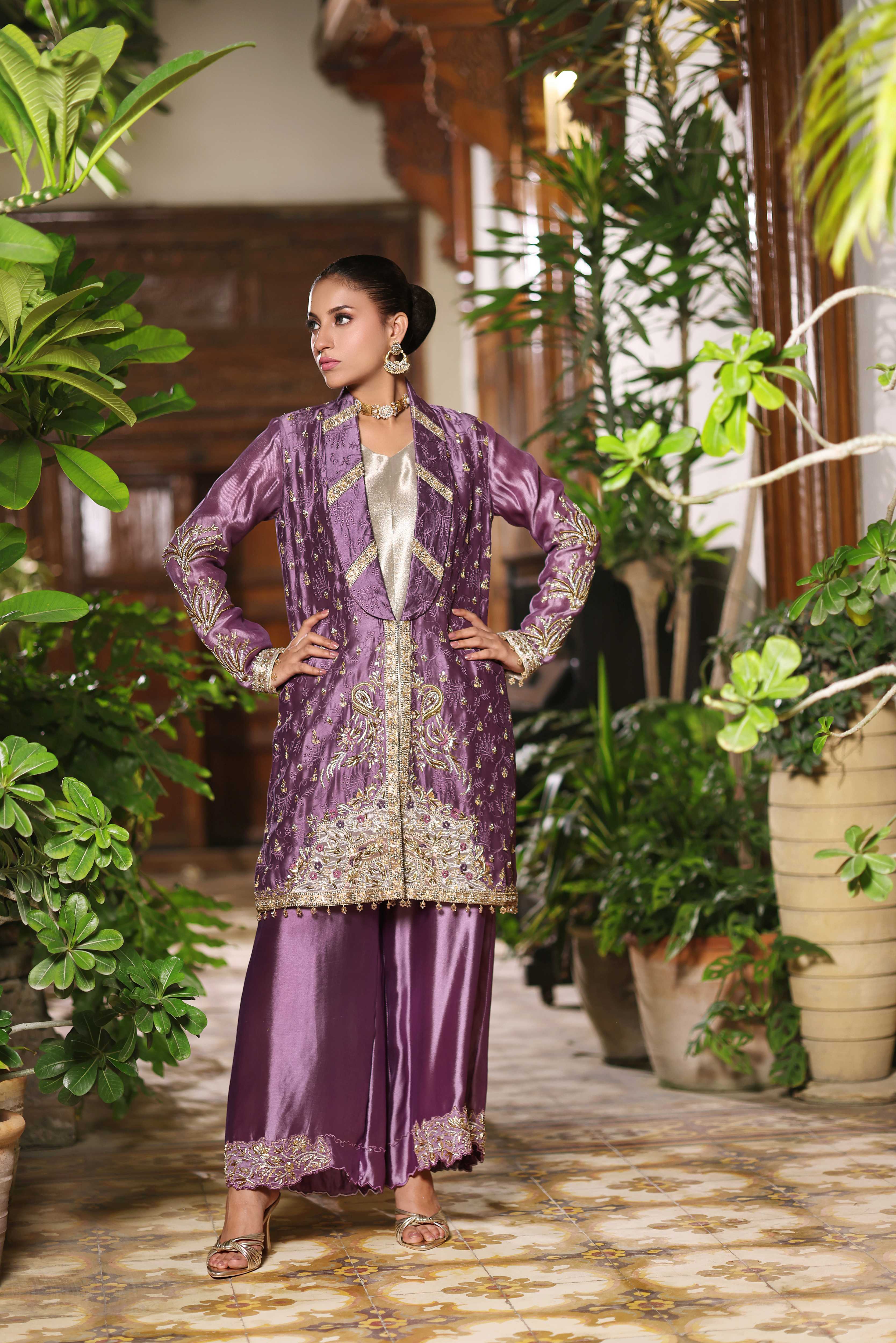Iridescent Orchid Purple Jacket set