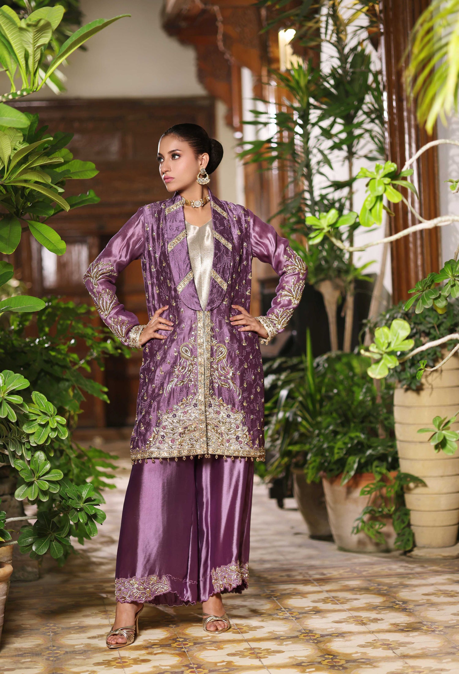 Iridescent Orchid Purple Jacket set