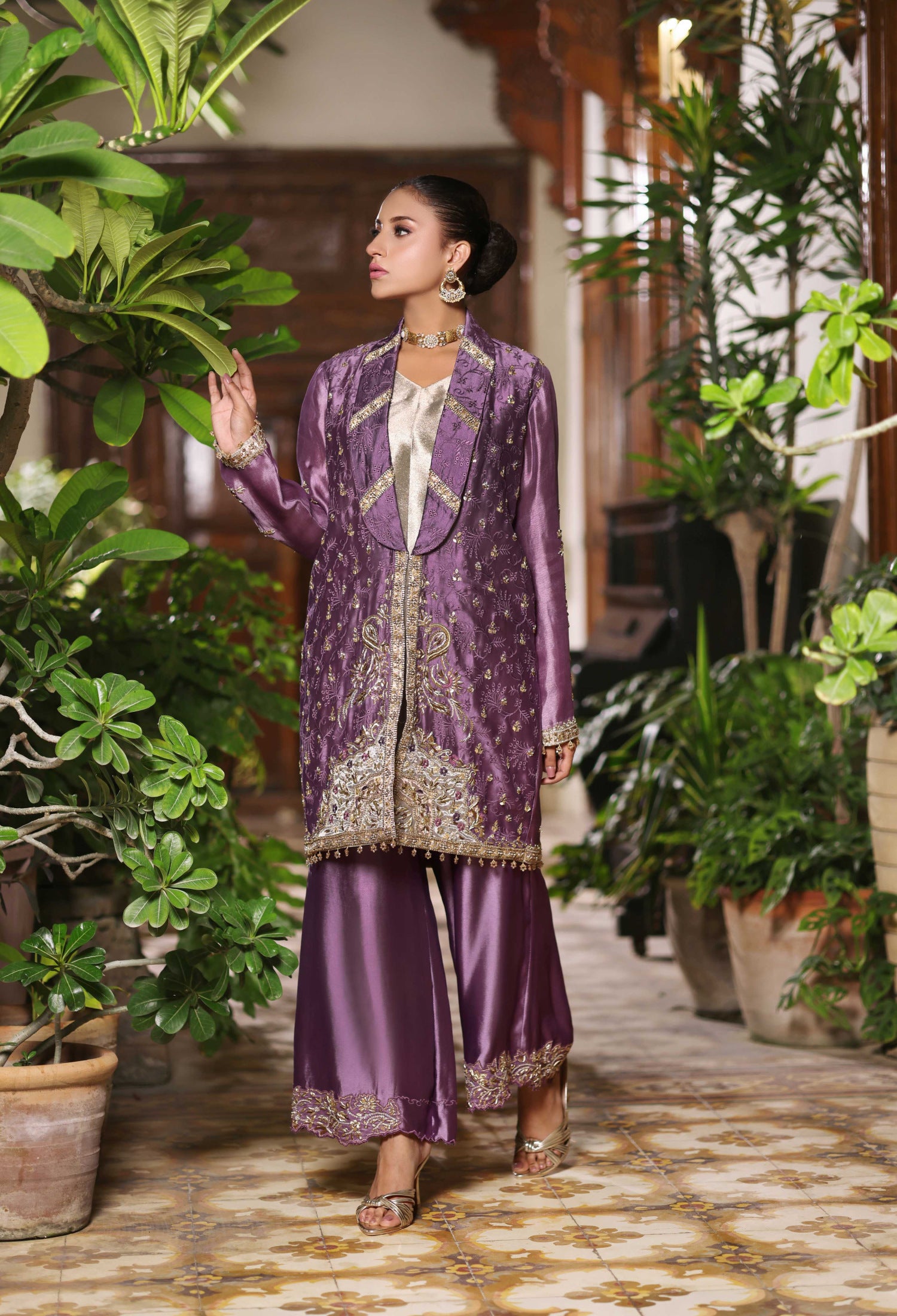 Iridescent Orchid Purple Jacket set