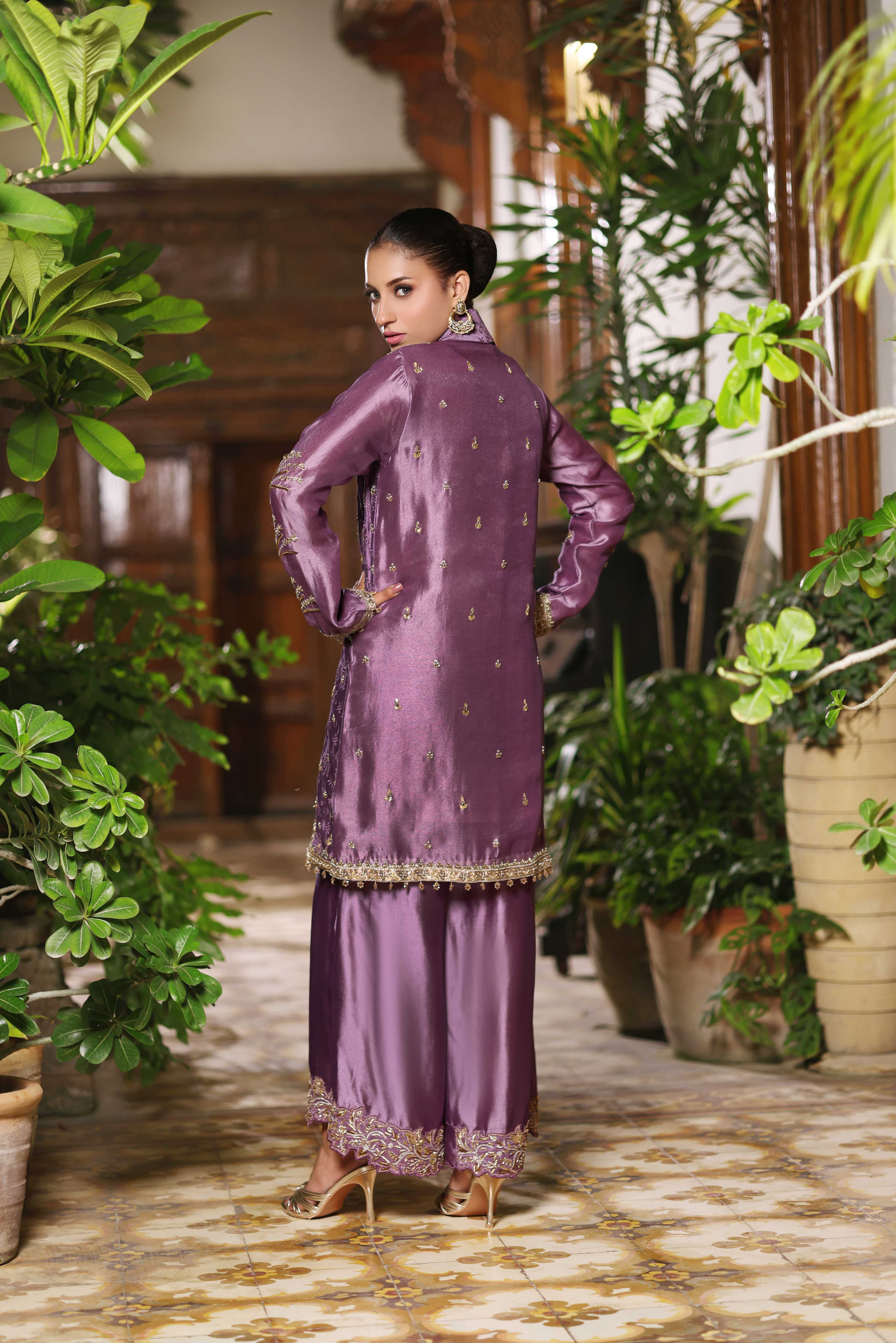 Iridescent Orchid Purple Jacket set