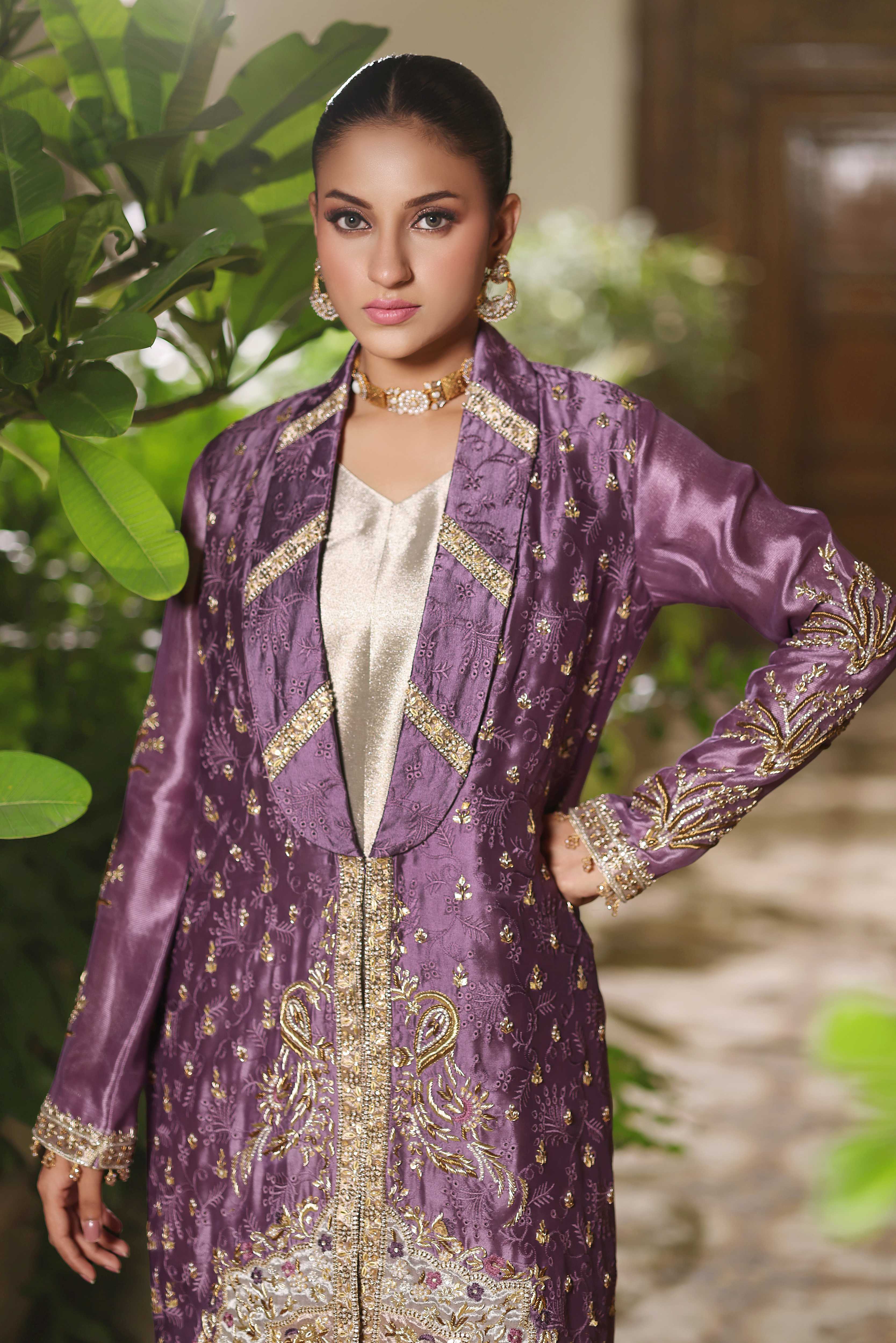 Iridescent Orchid Purple Jacket set