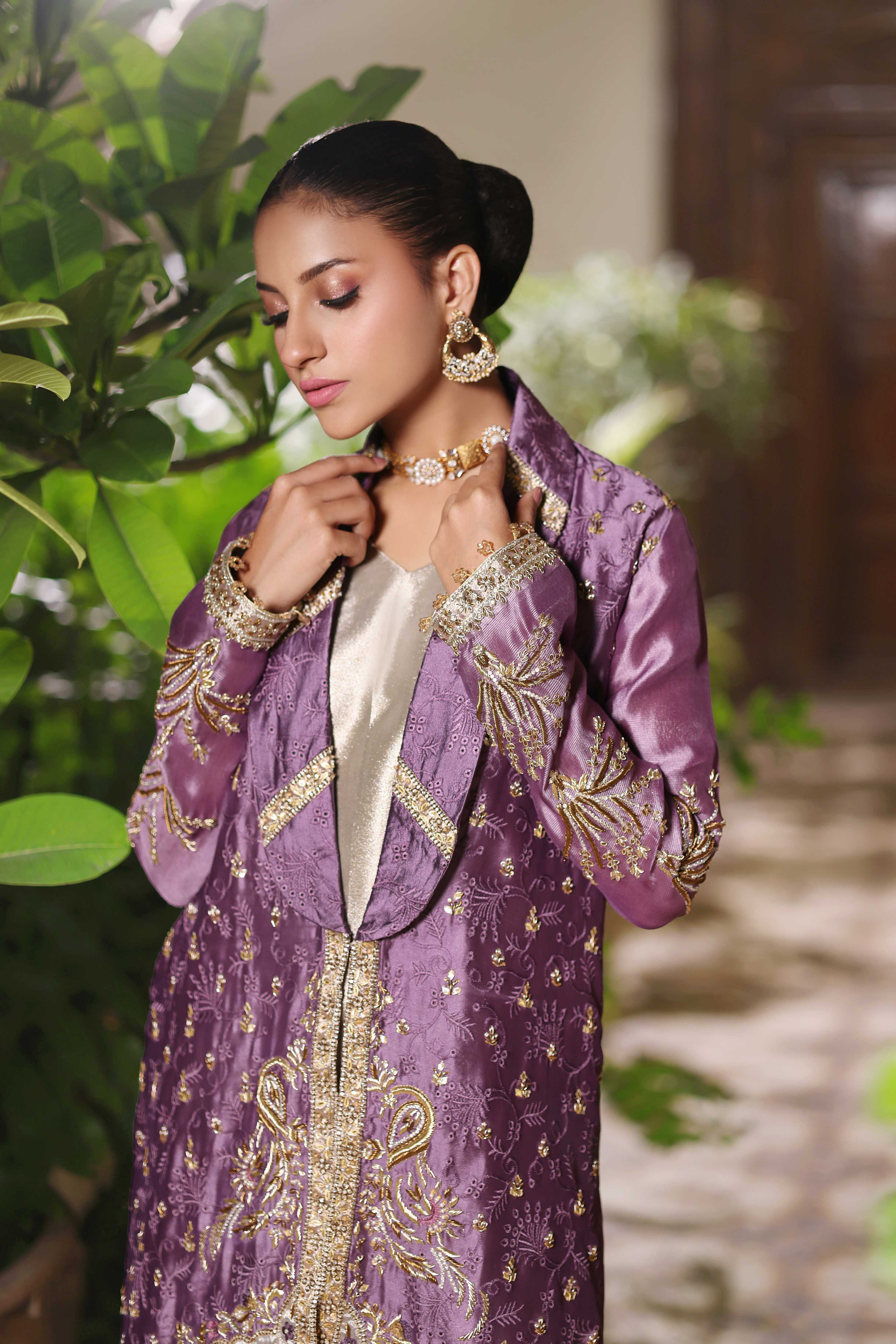 Iridescent Orchid Purple Jacket set