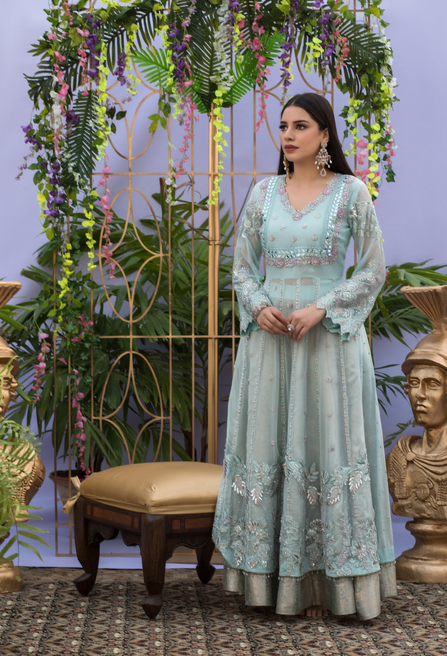 Ice Blue Shirt and Lenga