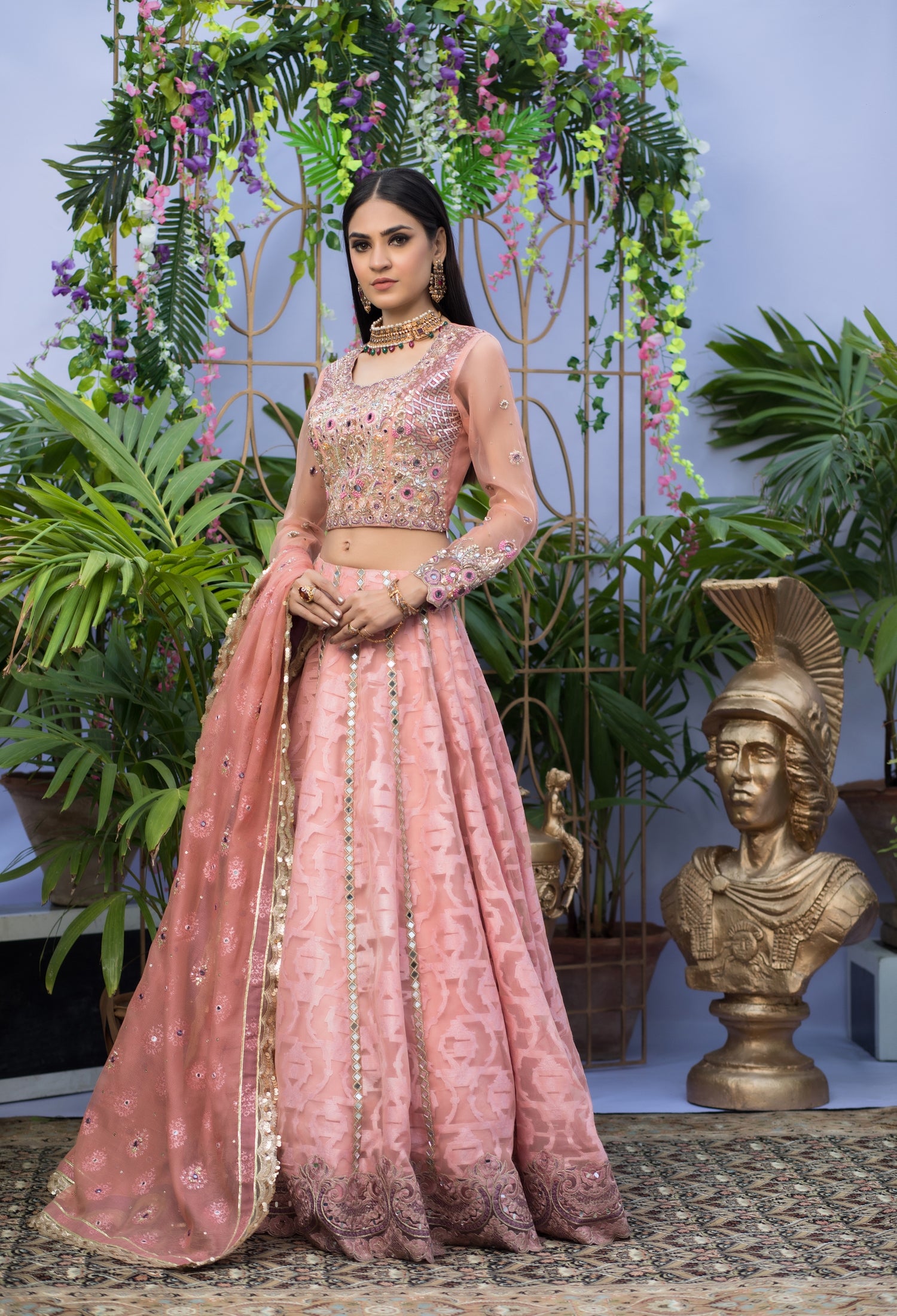 Pale Pink Lenga and Choli