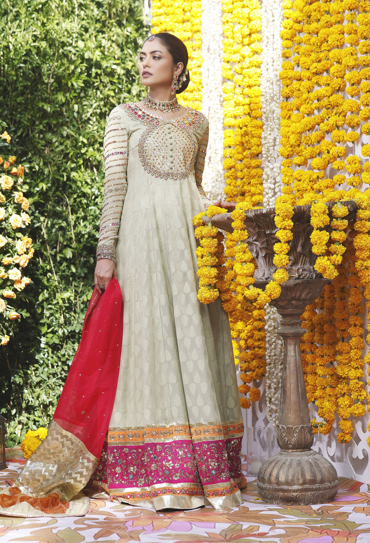 Mint Hyderabadi Gown