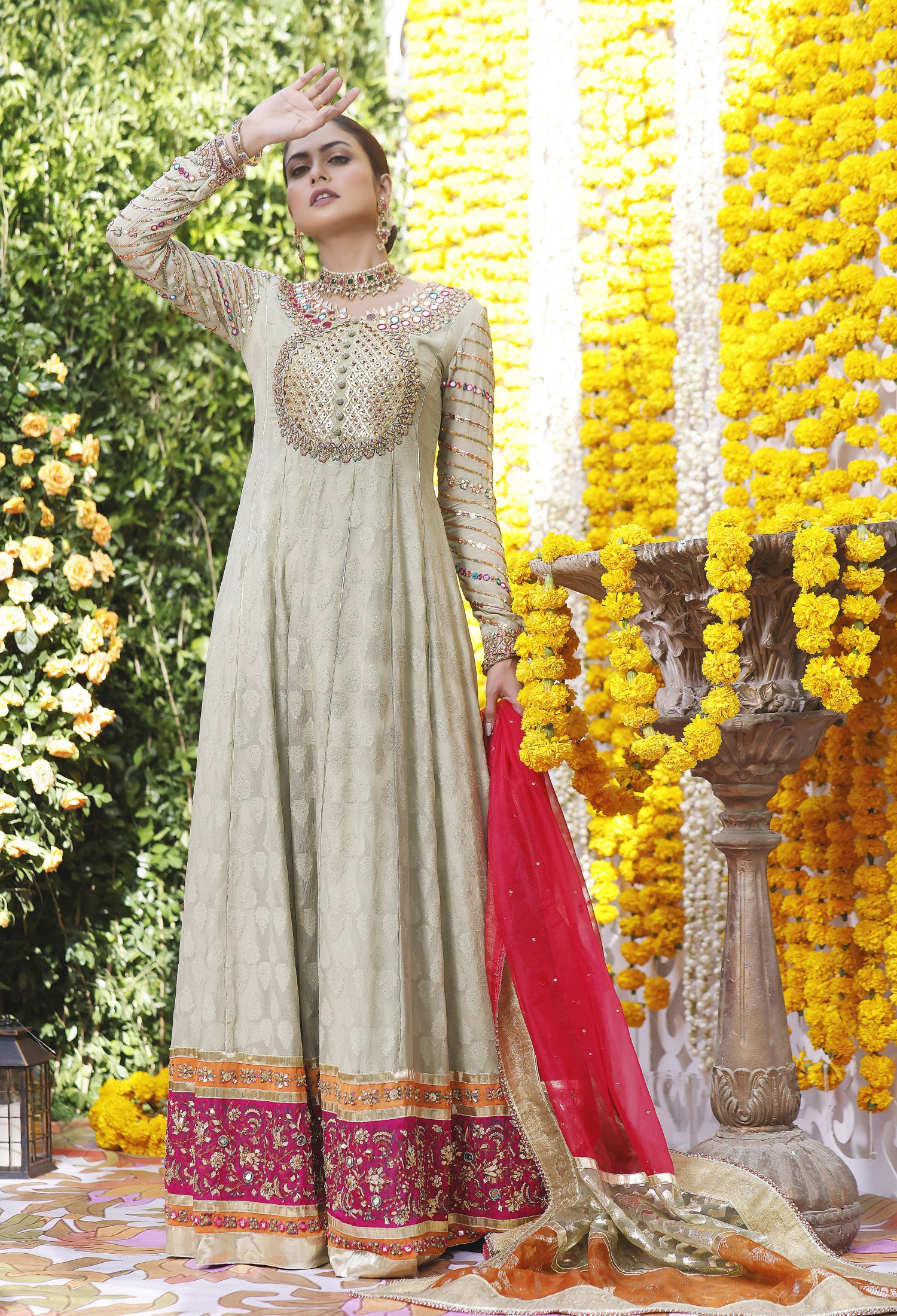 Mint Hyderabadi Gown