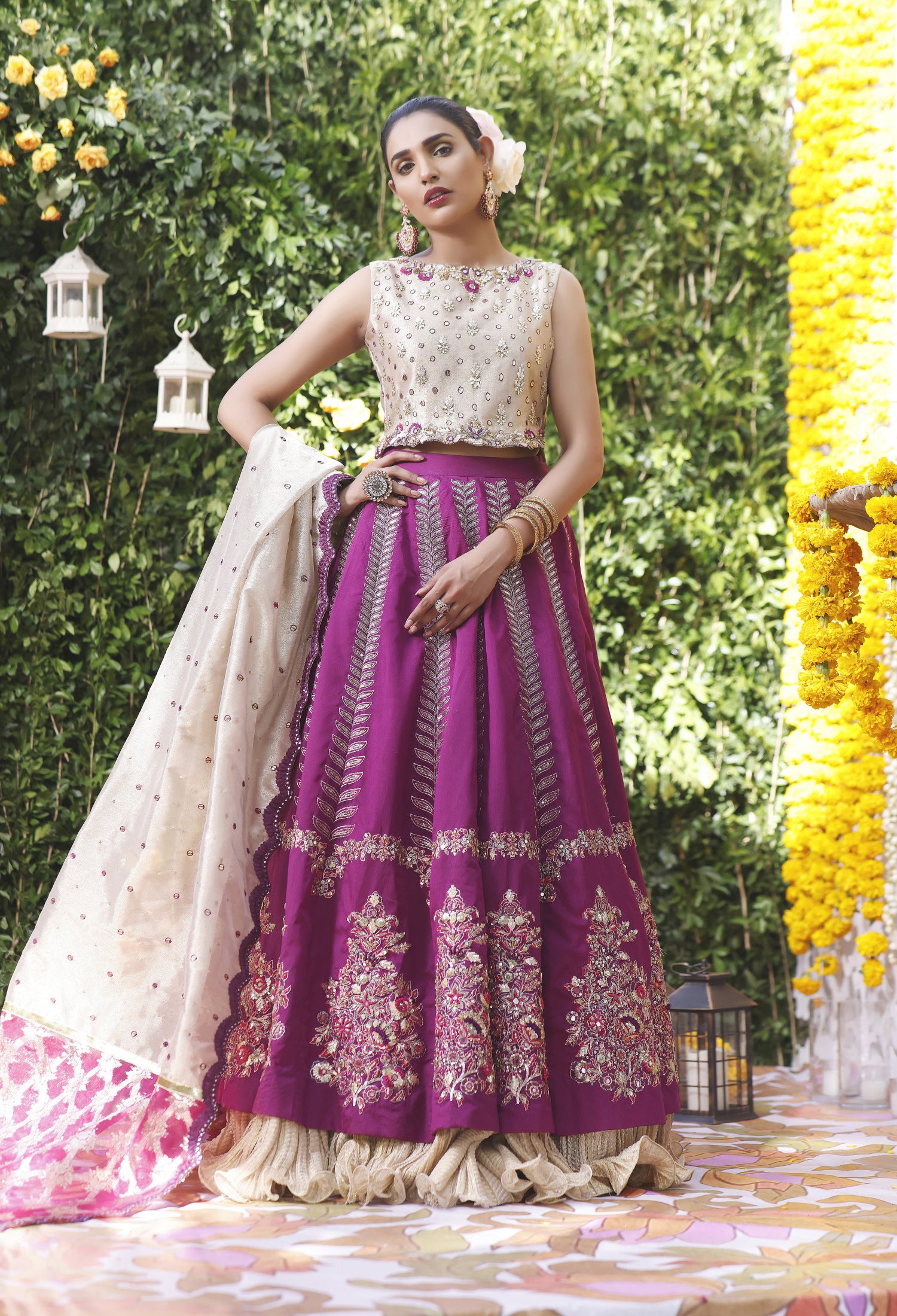 Purple Gold Lehnga