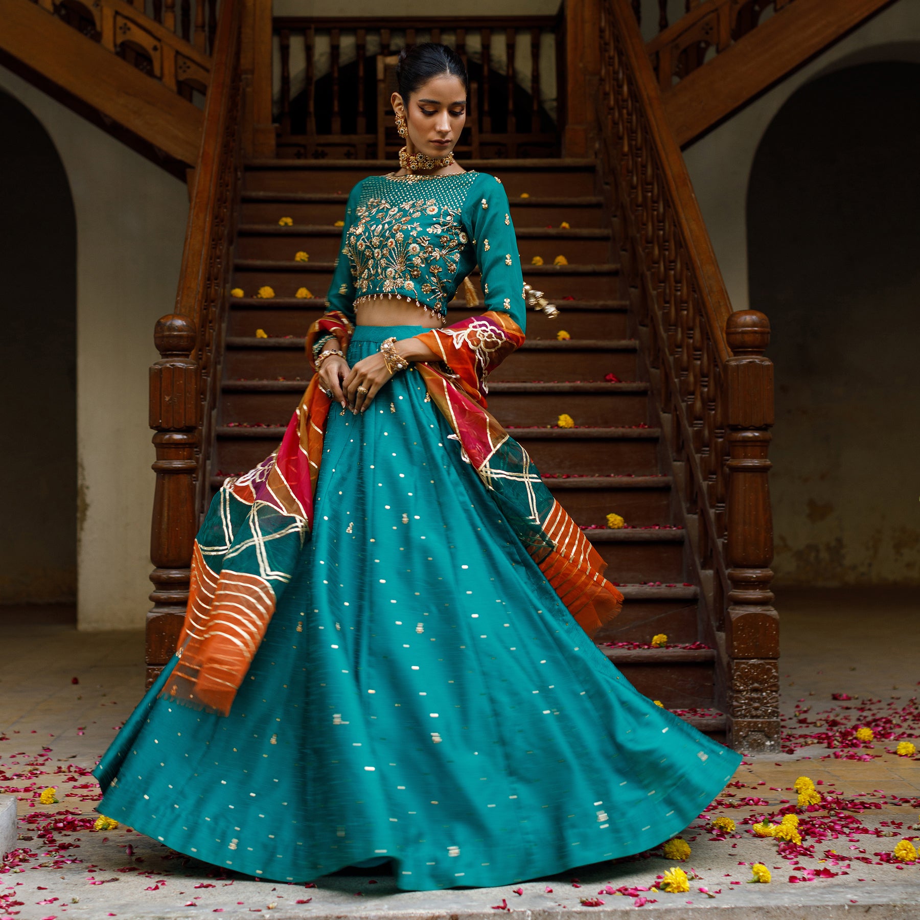 Turquoise Zohra Lehnga Choli