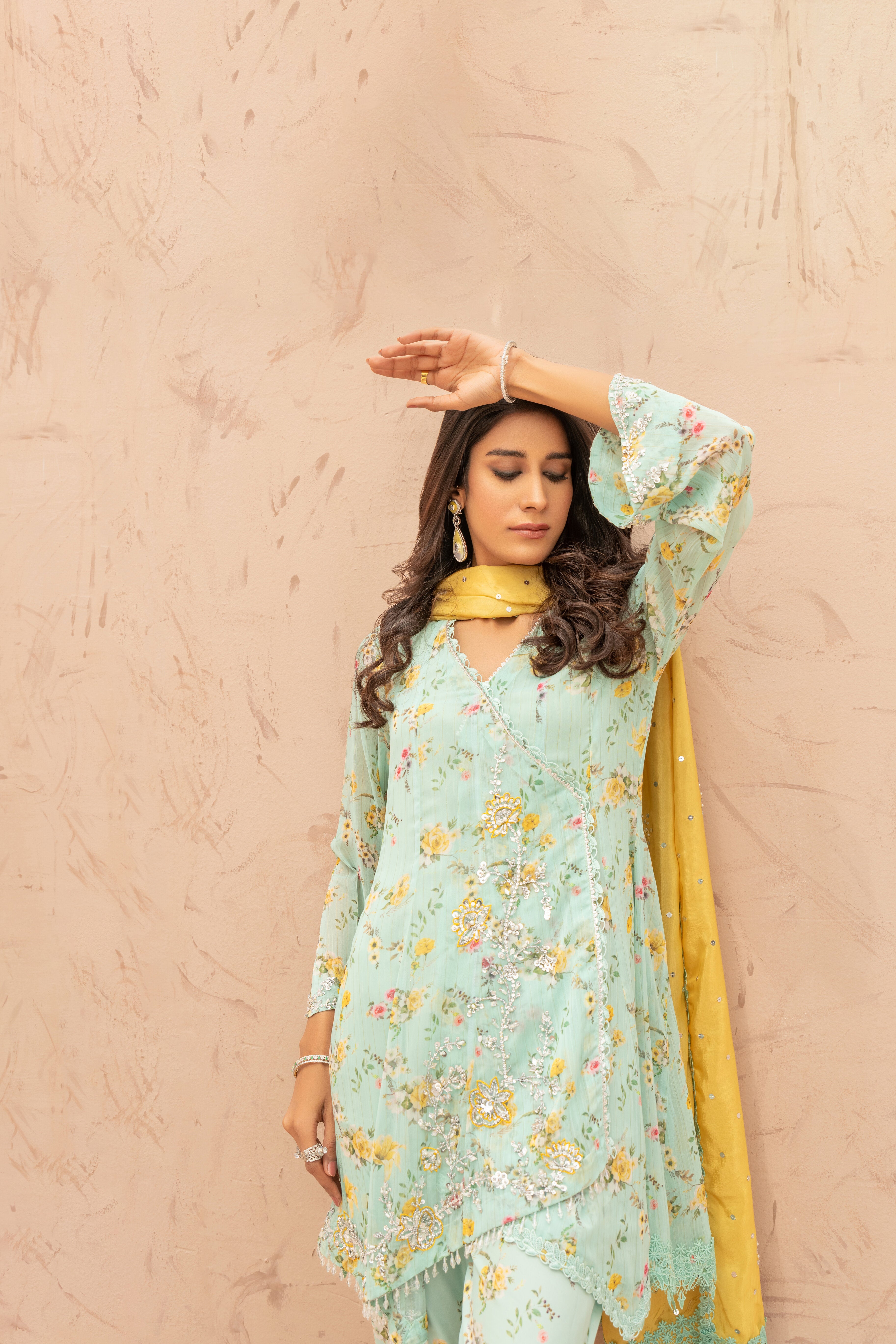 Ferozi Yellow TPS Peplum