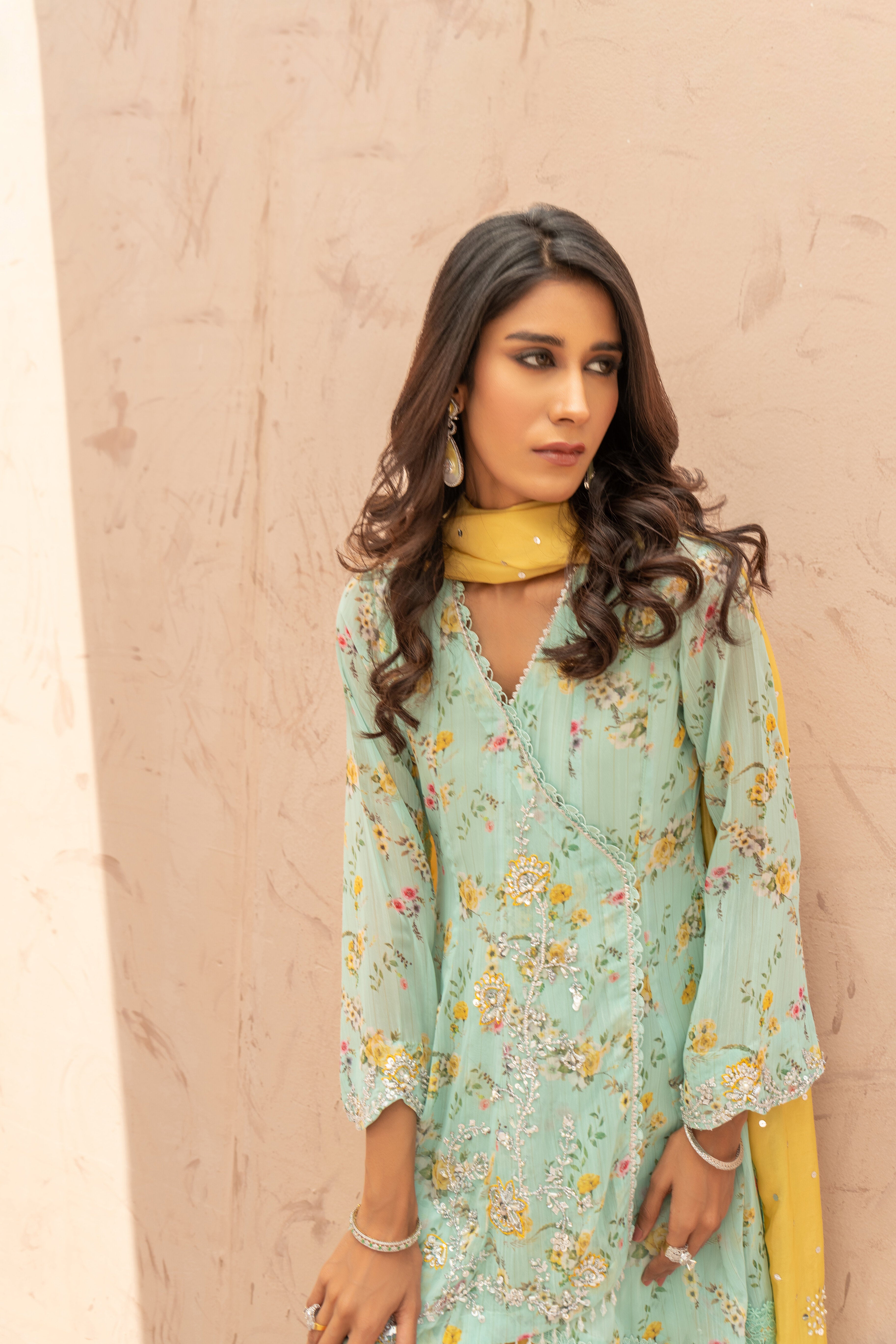 Ferozi Yellow TPS Peplum