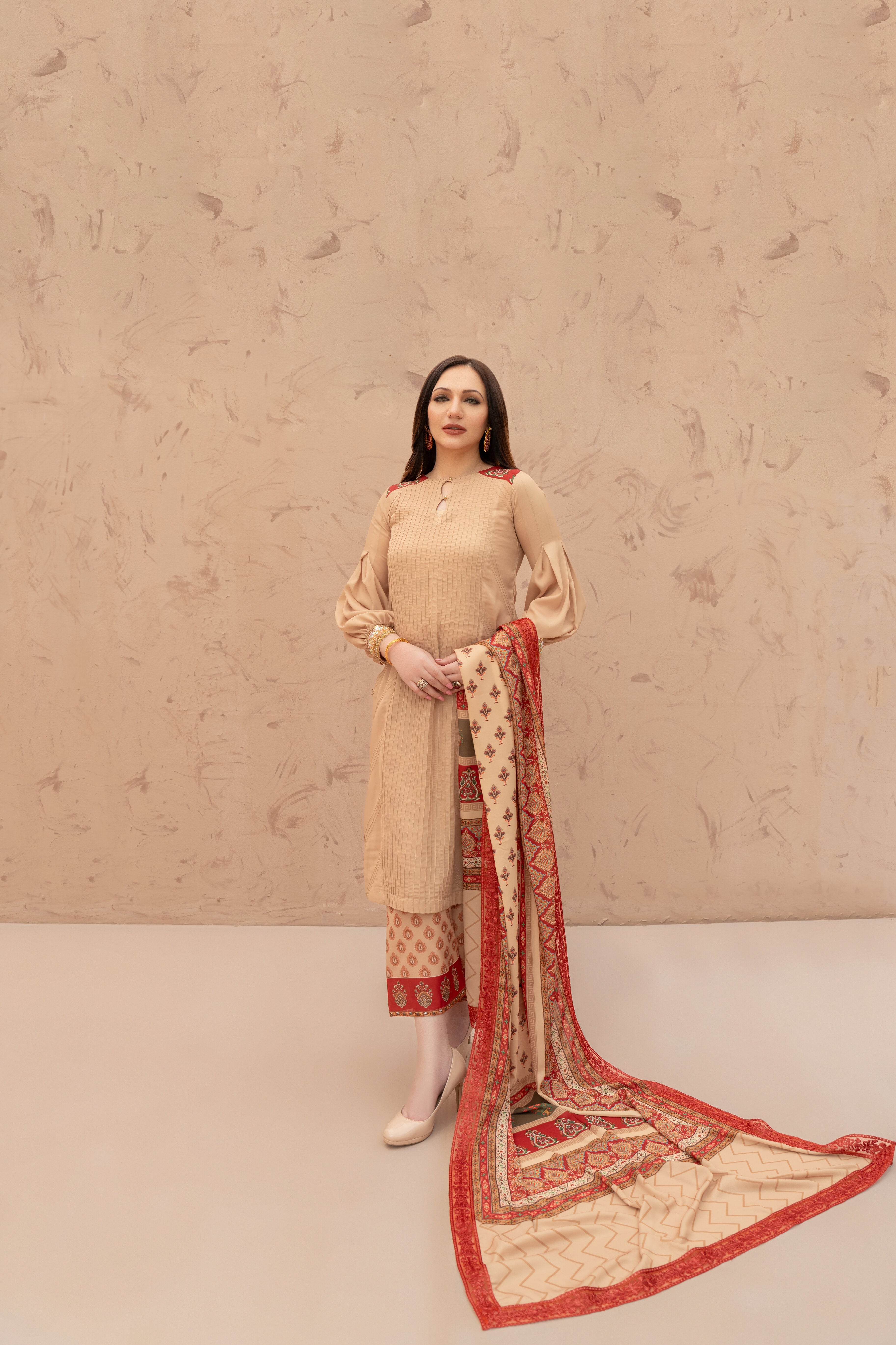 Ivory Maroon TPS outfit