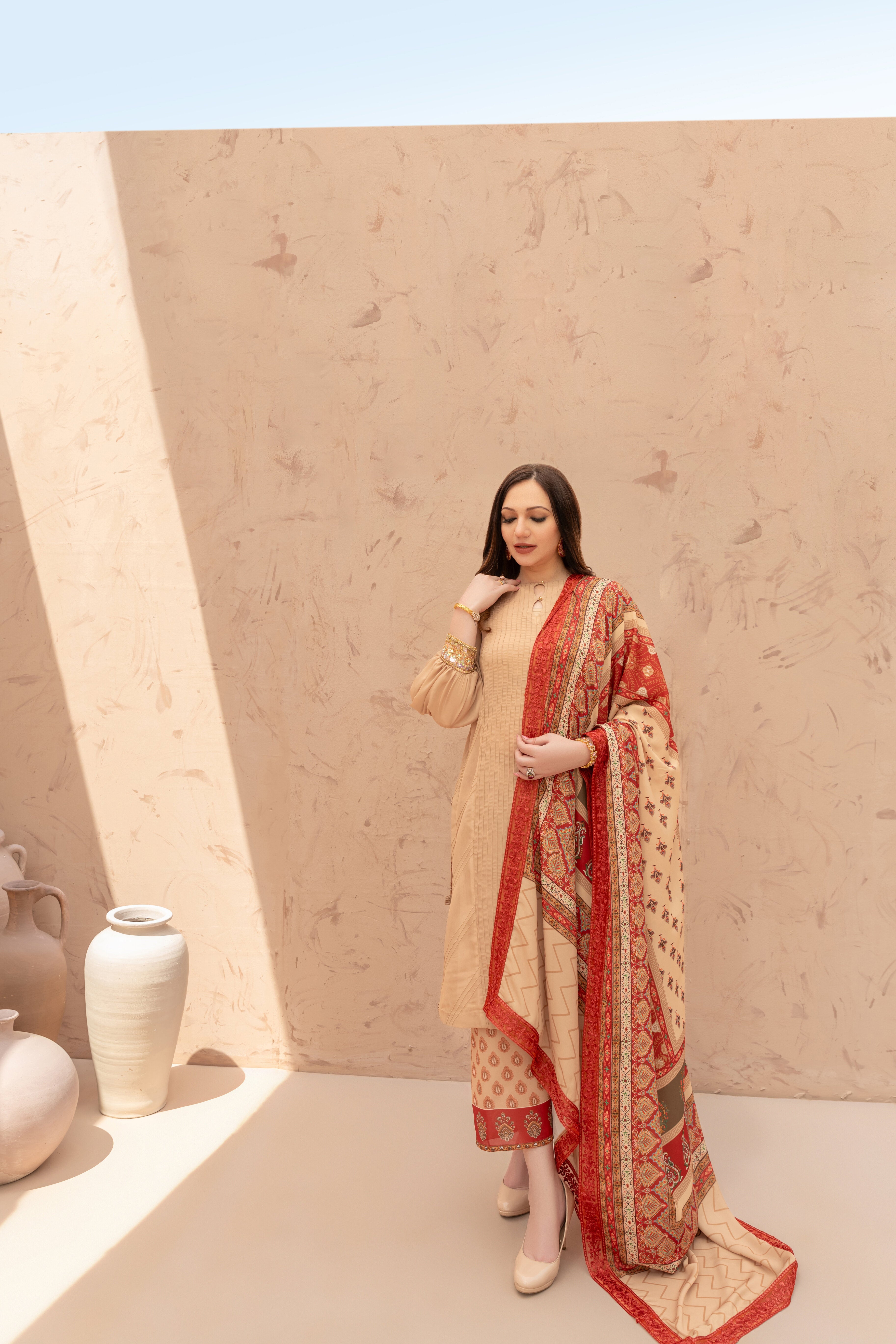 Ivory Maroon TPS outfit