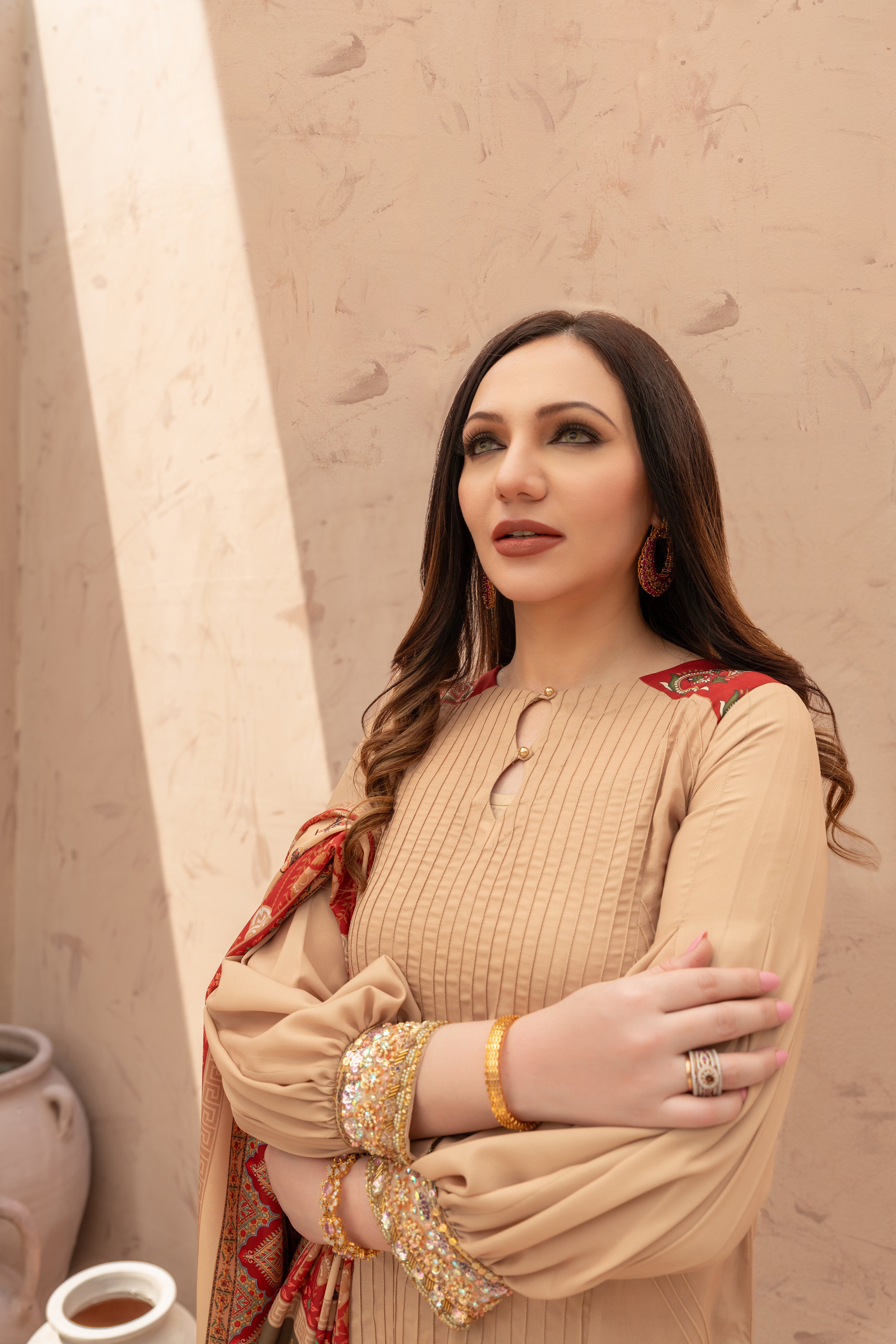 Ivory Maroon TPS outfit