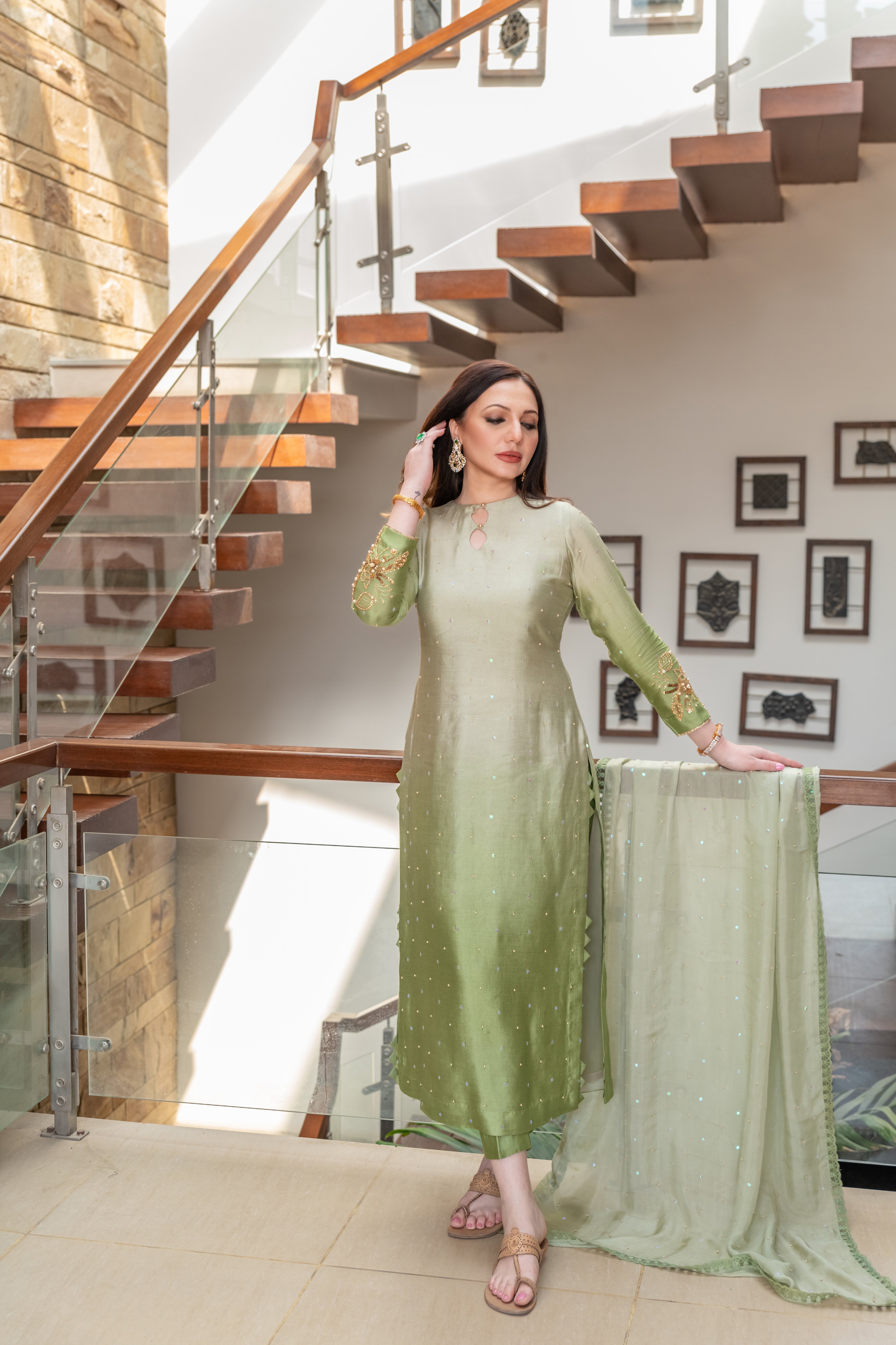 Sage Green Shaded Outfit