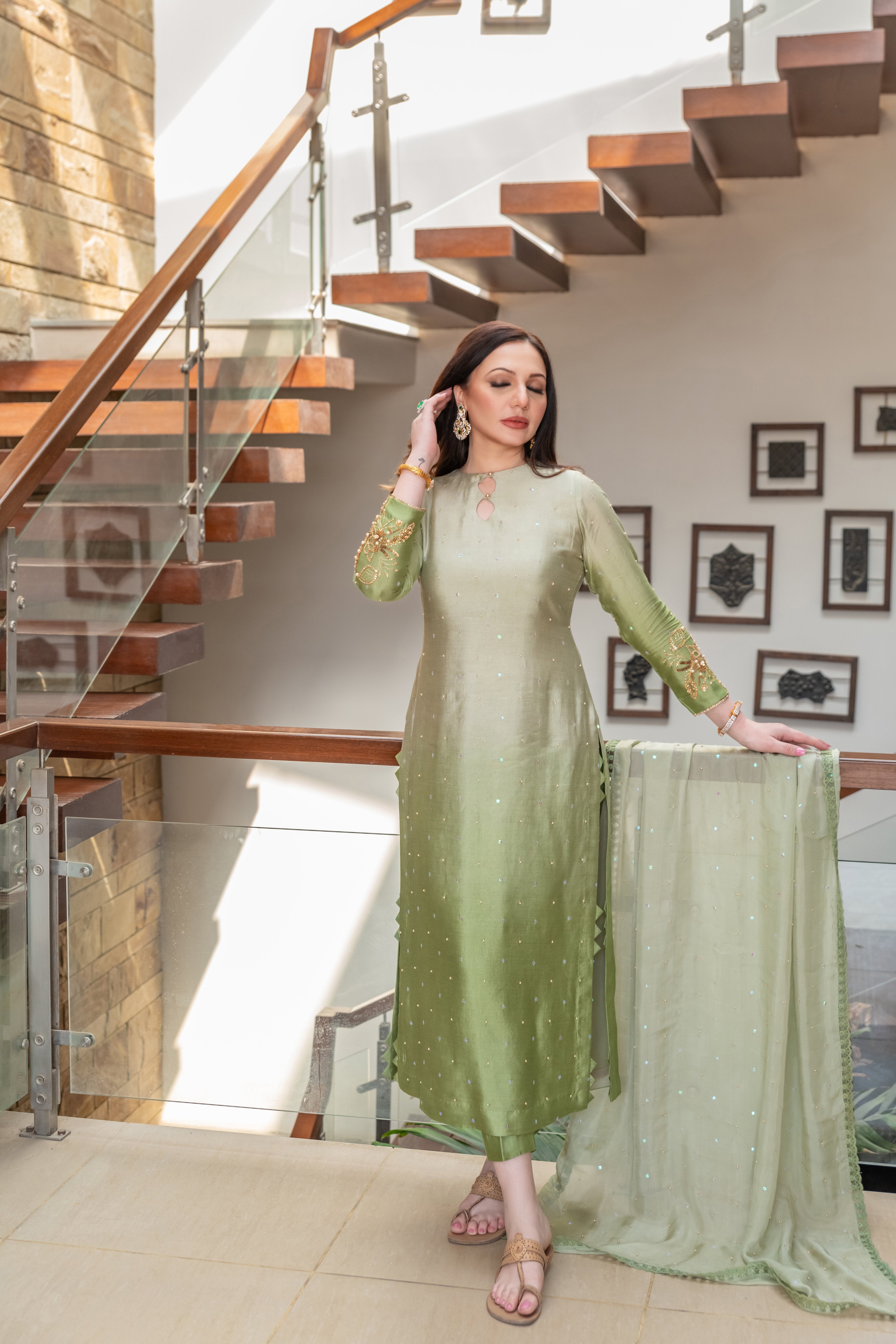 Sage Green Shaded Outfit