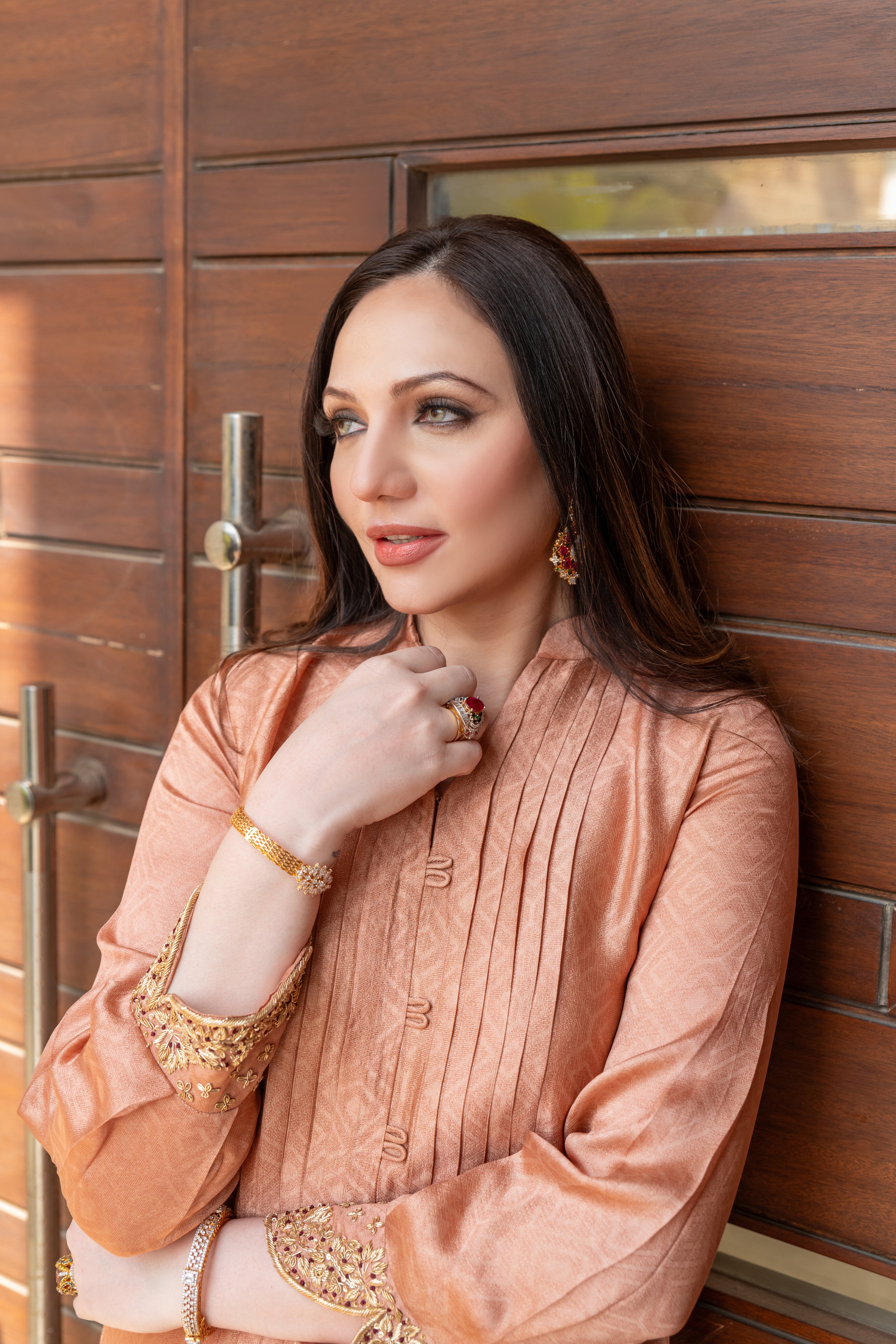 Salmon Peach Sheesha Outfit