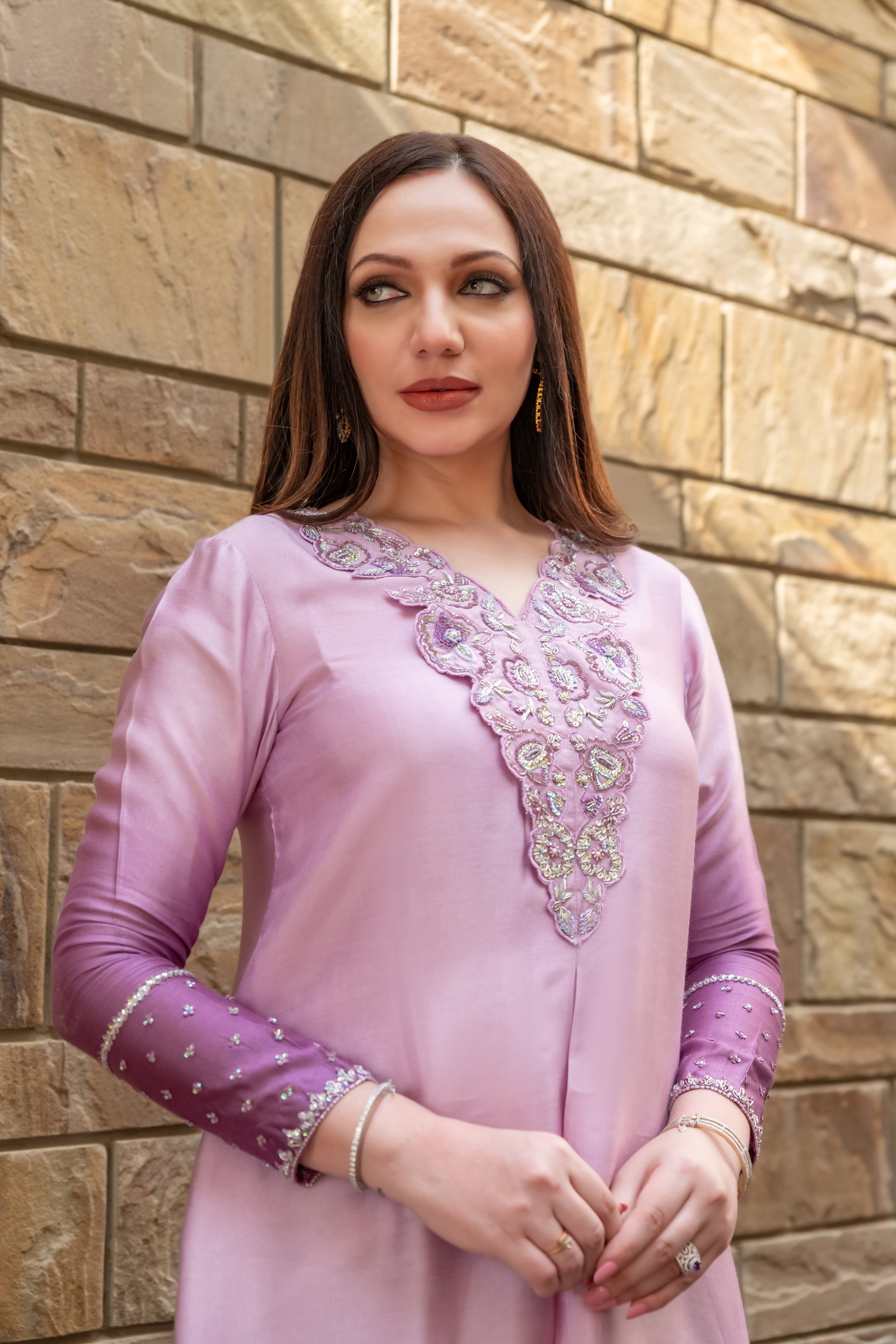 Purple Shaded Sheesha Outfit