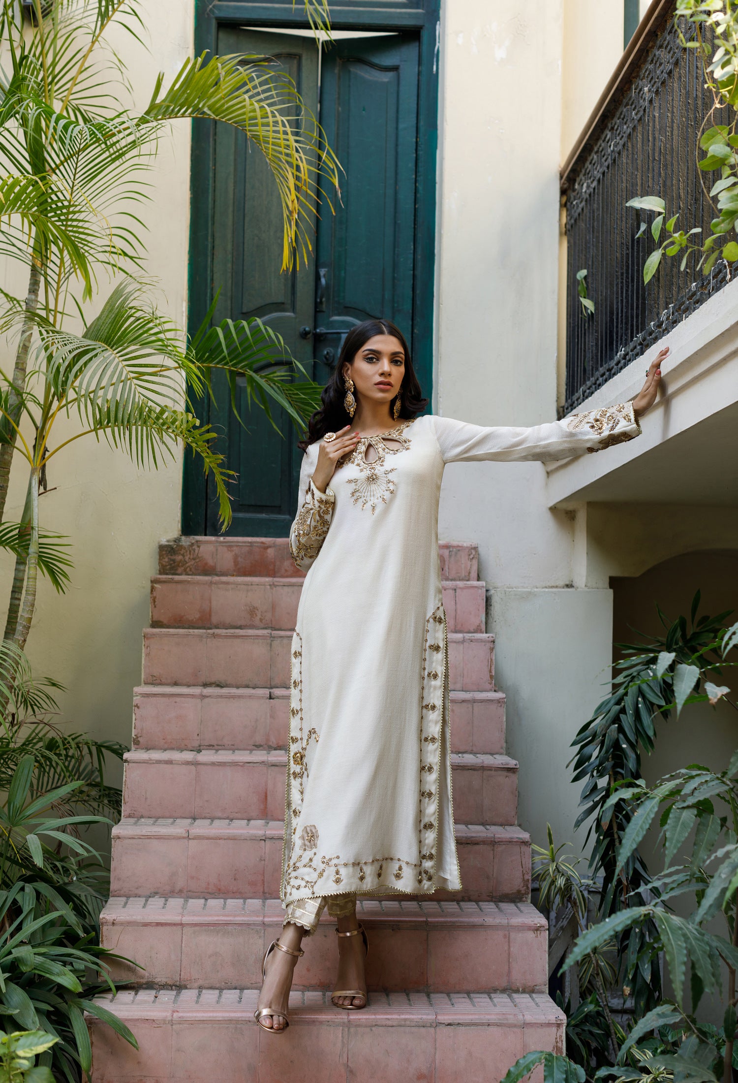 Ivory & Copper Begum Outfit