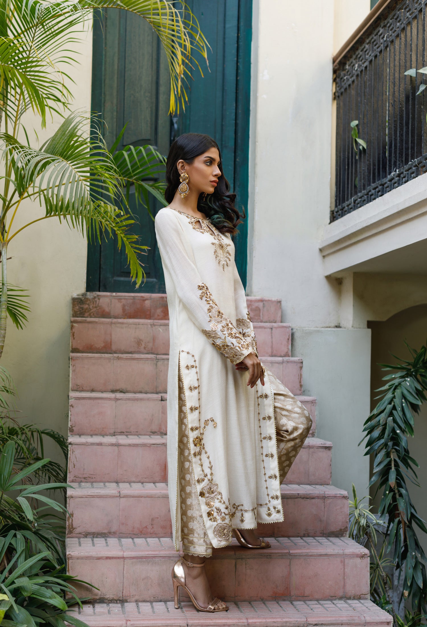 Ivory & Copper Begum Outfit