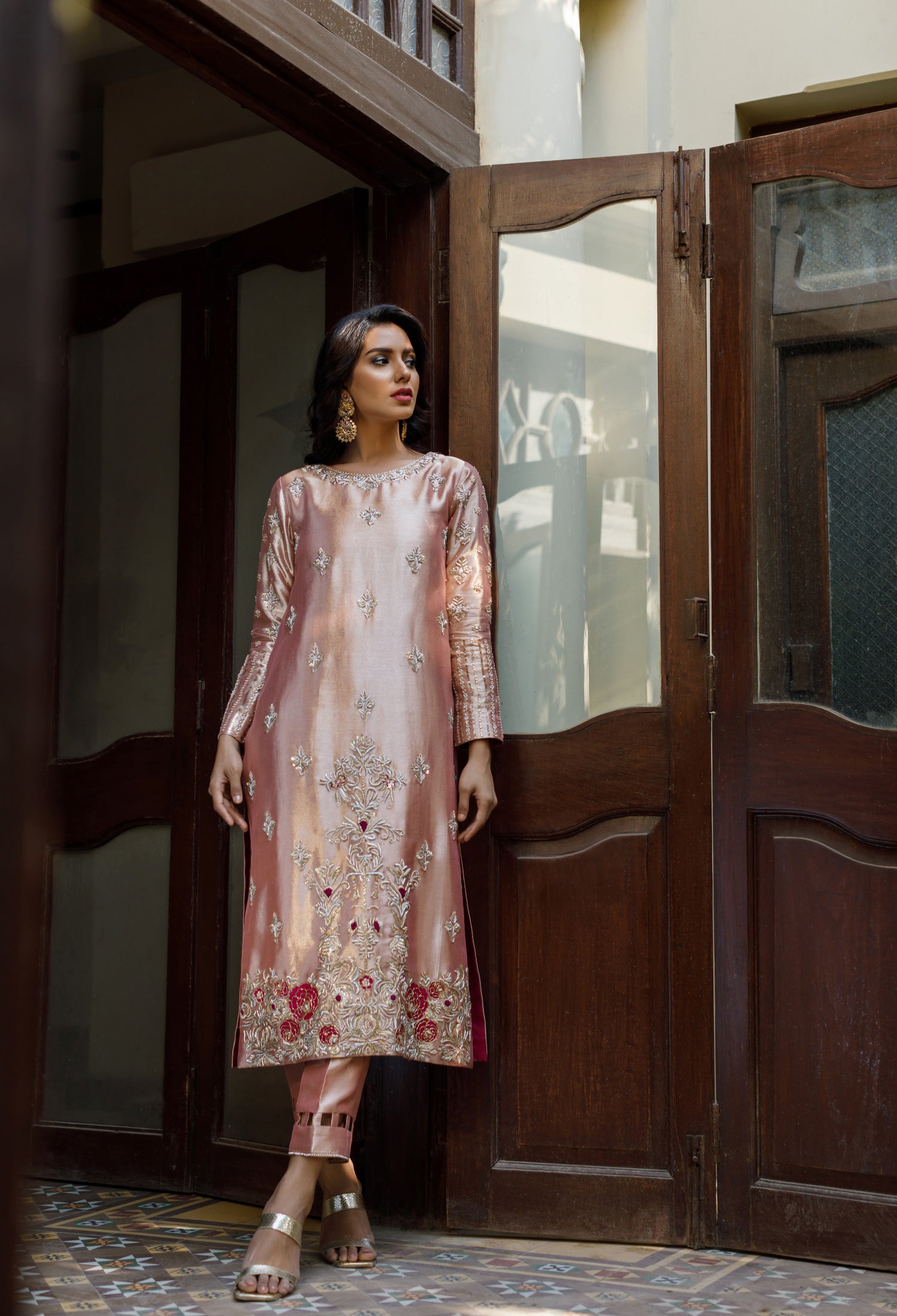 Tissue Pink & Magenta Shawl