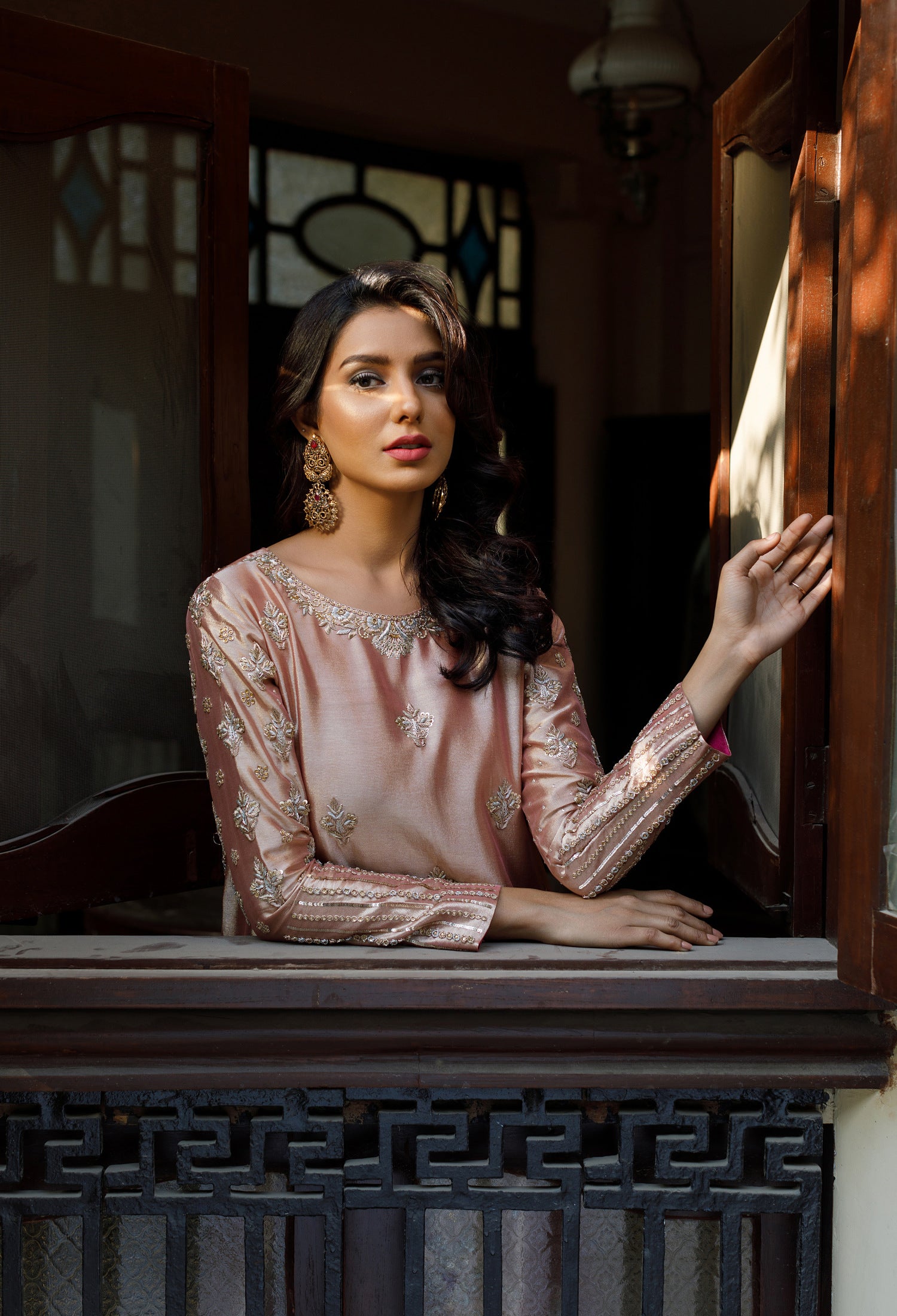 Tissue Pink & Magenta Shawl