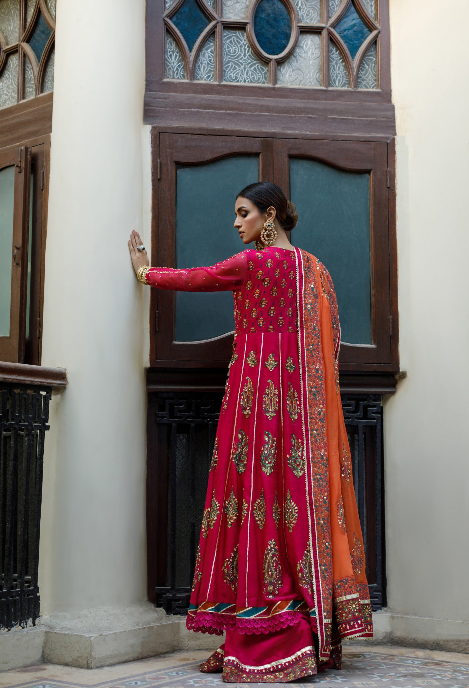 Magenta block Anarkali
