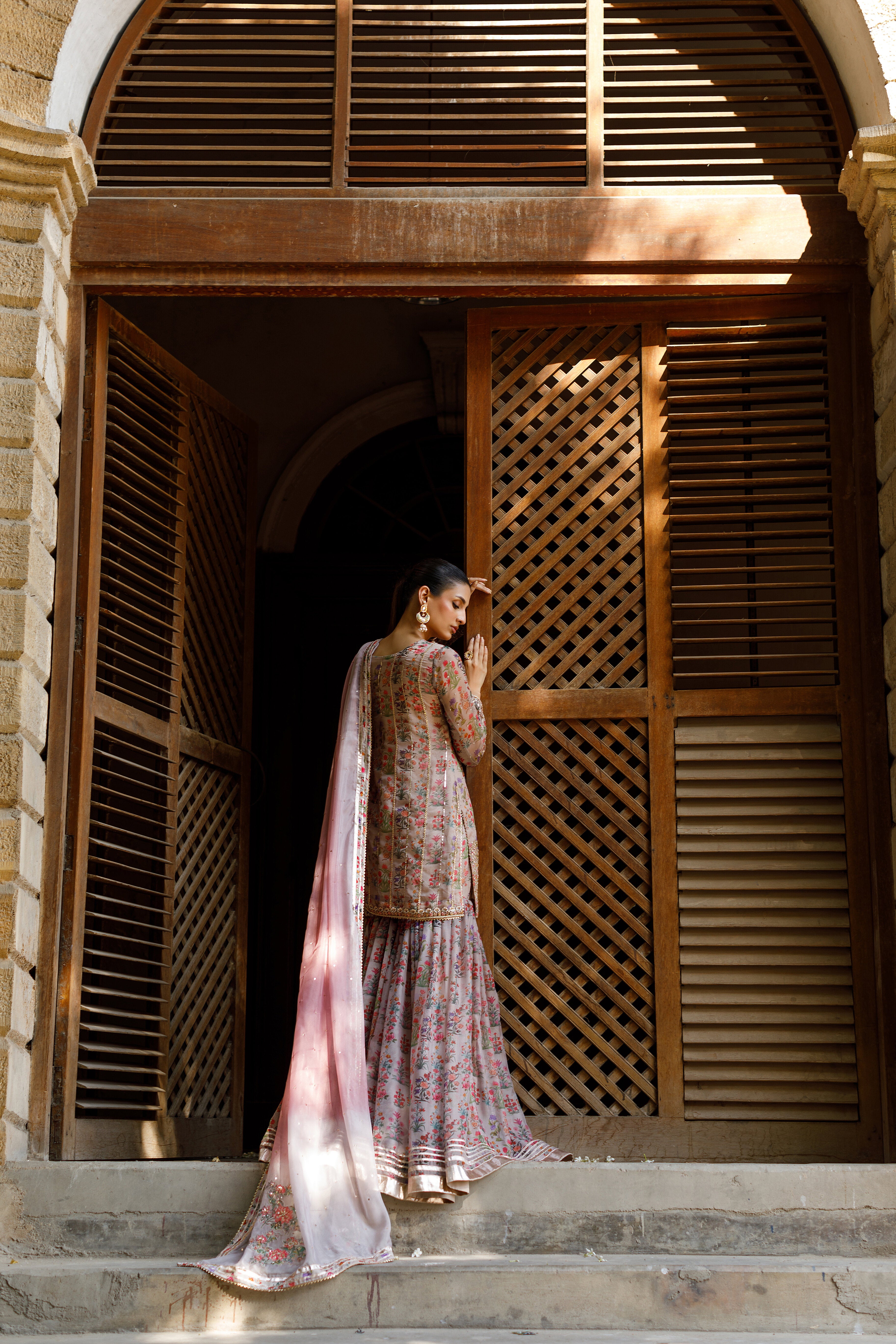 Zohra RoseGold Gharara